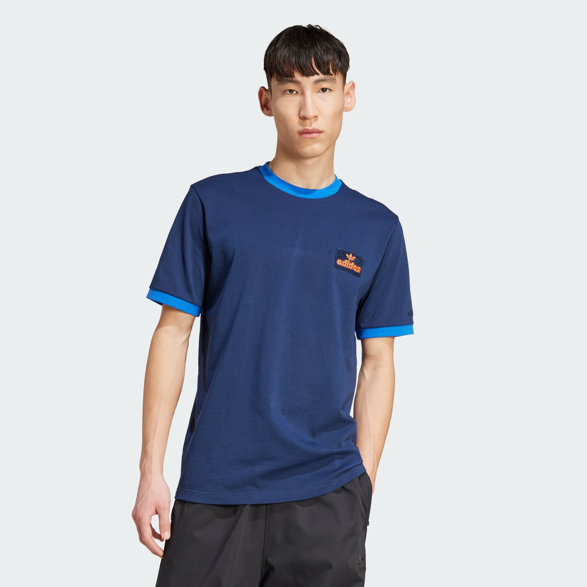 ADIDAS ORIGINALS Póló  azúr / sötétkék / narancs termék 2. képe