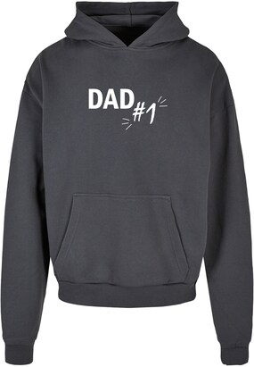 Merchcode Sweatshirt ‘Fathers Day – Dad number 1’ Donkergrijs / Wit