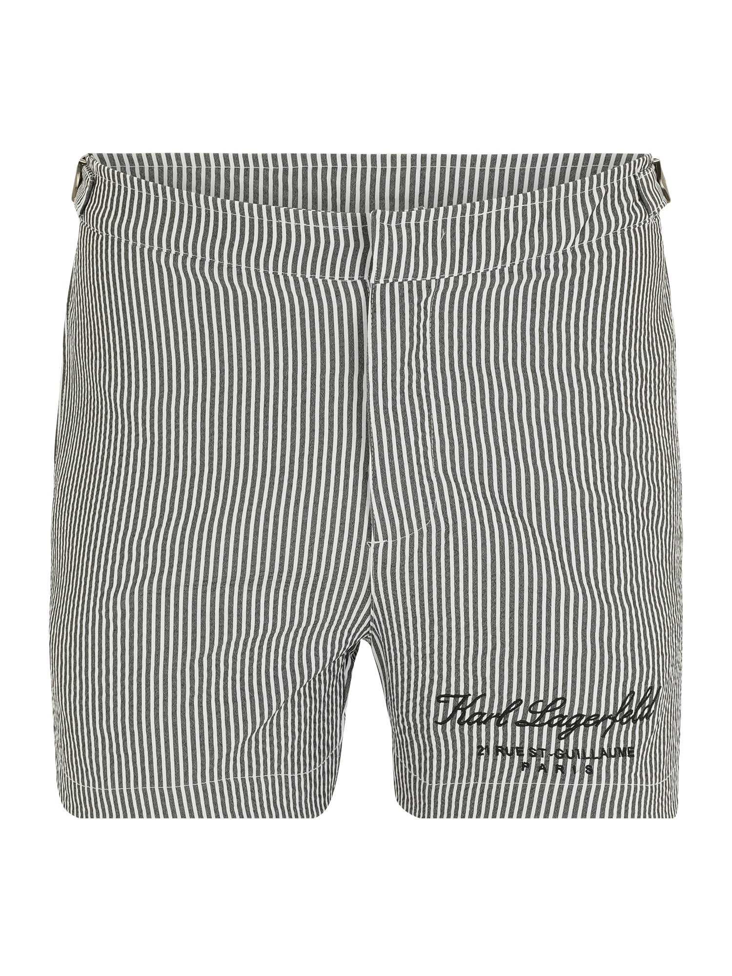 Karl Lagerfeld Kratke kopalne hlače 'Hotel'  temno siva / črna / off-bela