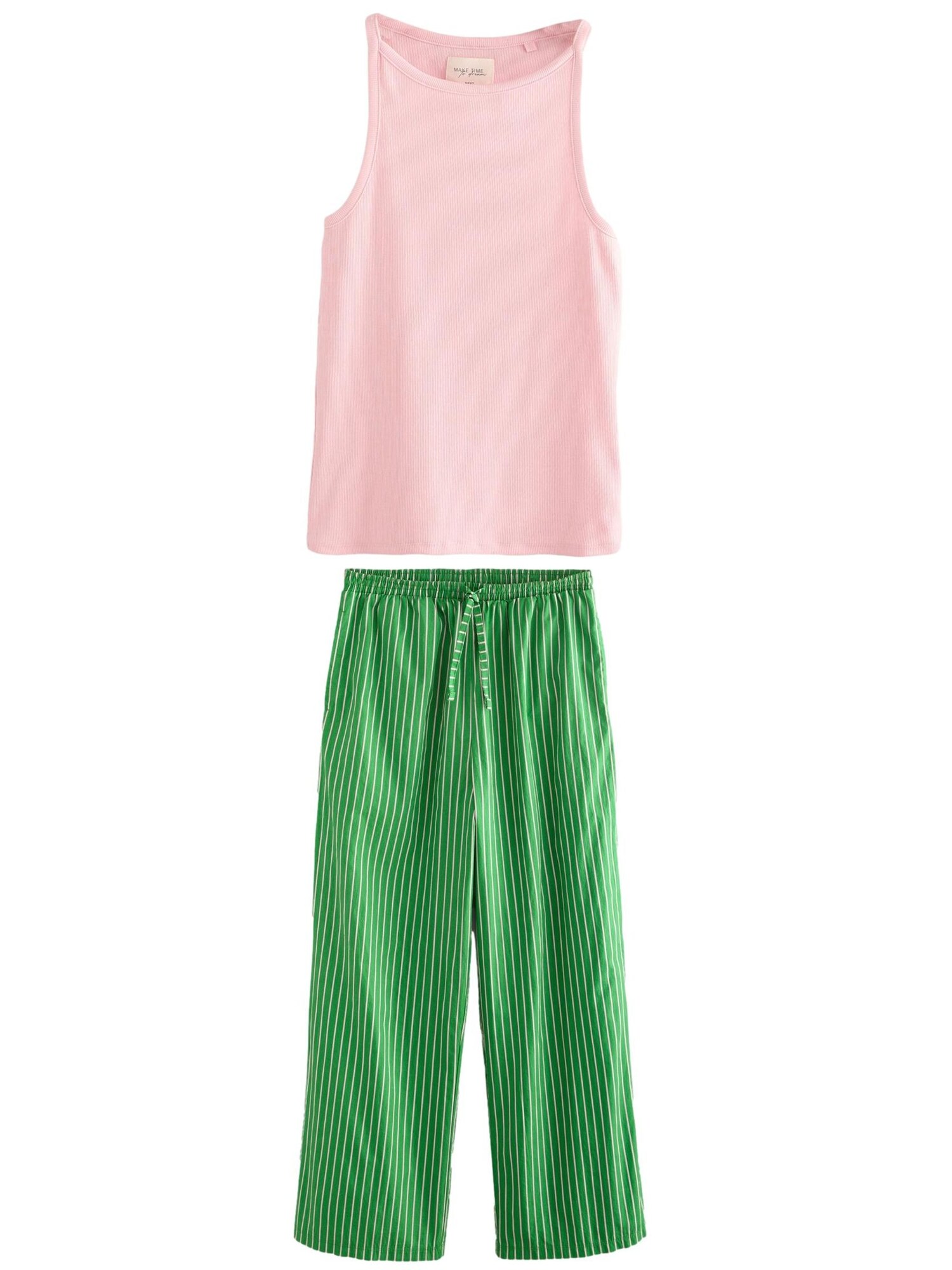 Next Pijama  verde / roz