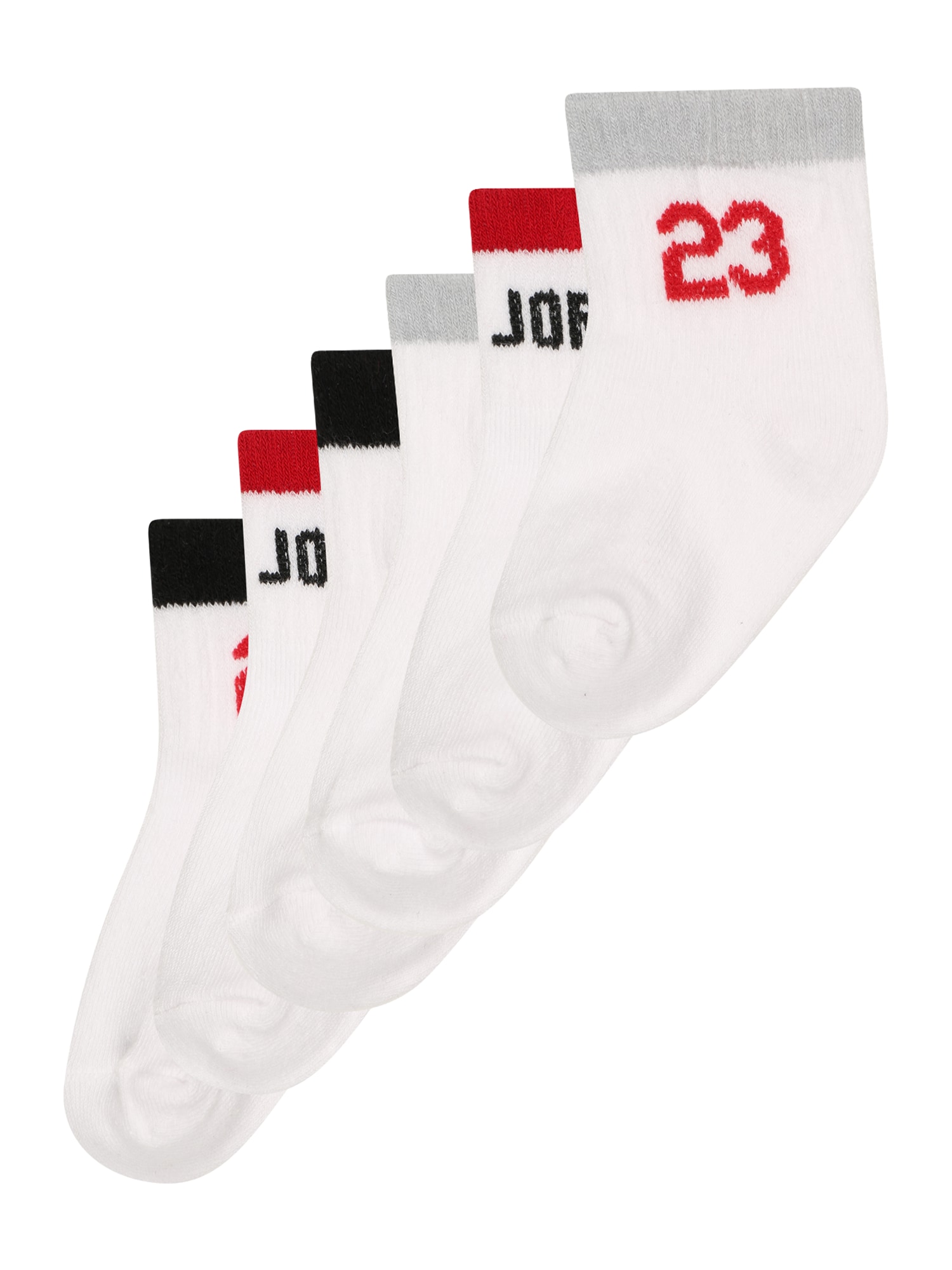 Jordan Къси чорапи  сиво / червено / черно / бяло