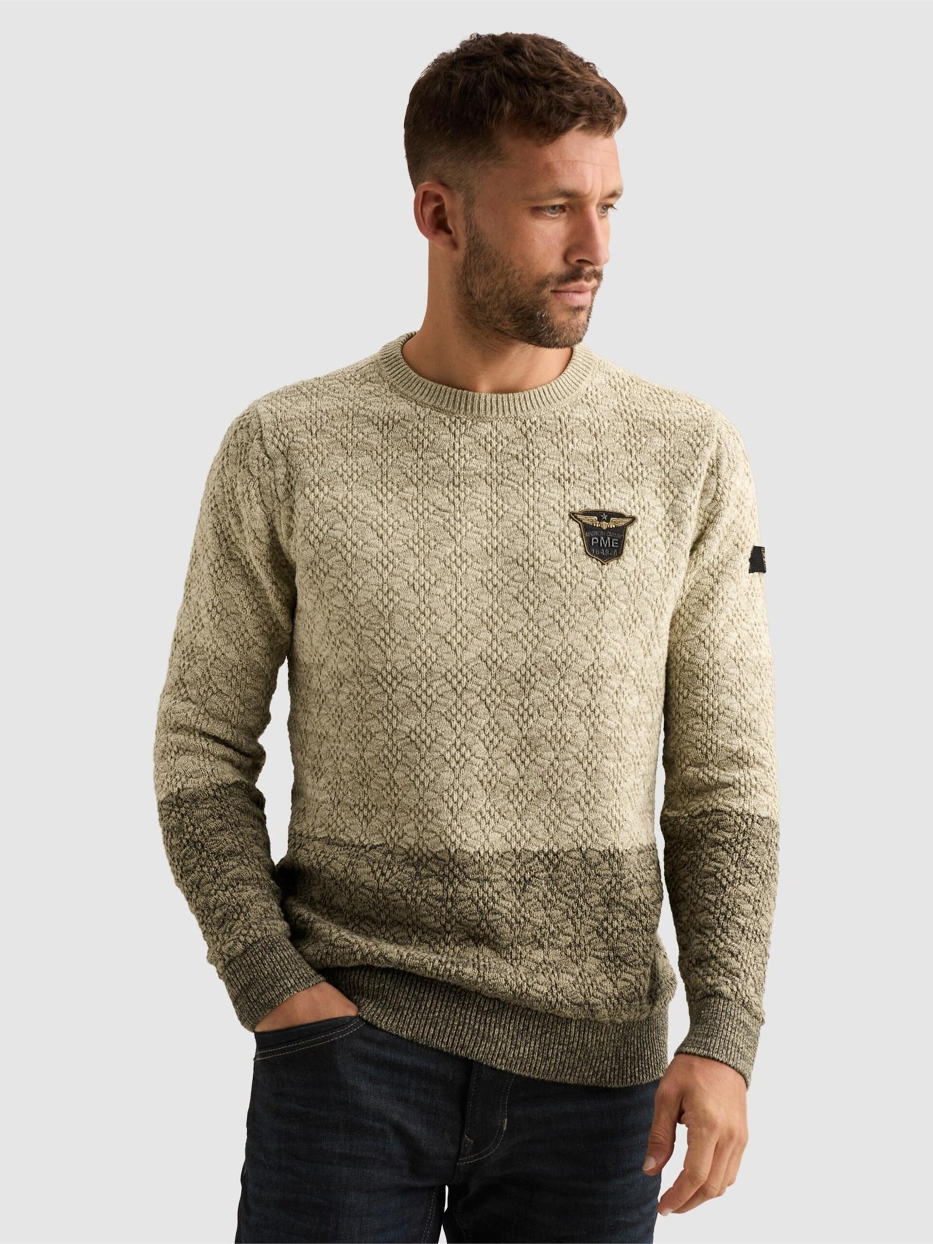 PME Legend Tröja 'Pullover with gradient and tape detail' herr – bild 3
