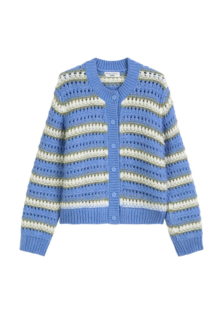 Marc O'Polo DENIM Strickjacke Damen Größe XL blau / grün / weiß