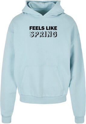 Merchcode Sweatshirt ‘Spring – Feels Like’ Lichtblauw / Zwart