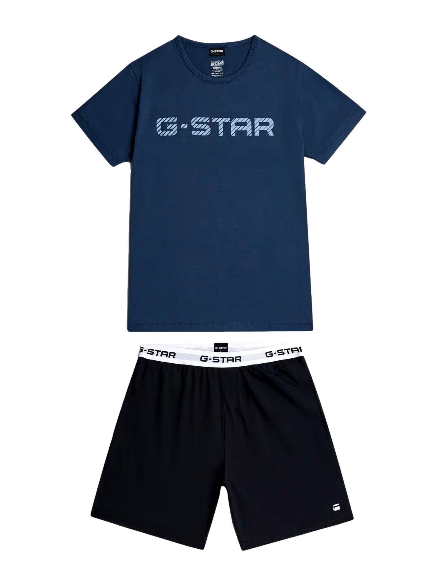 G-STAR Krátke pyžamo  tmavomodrá / čierna / biela
