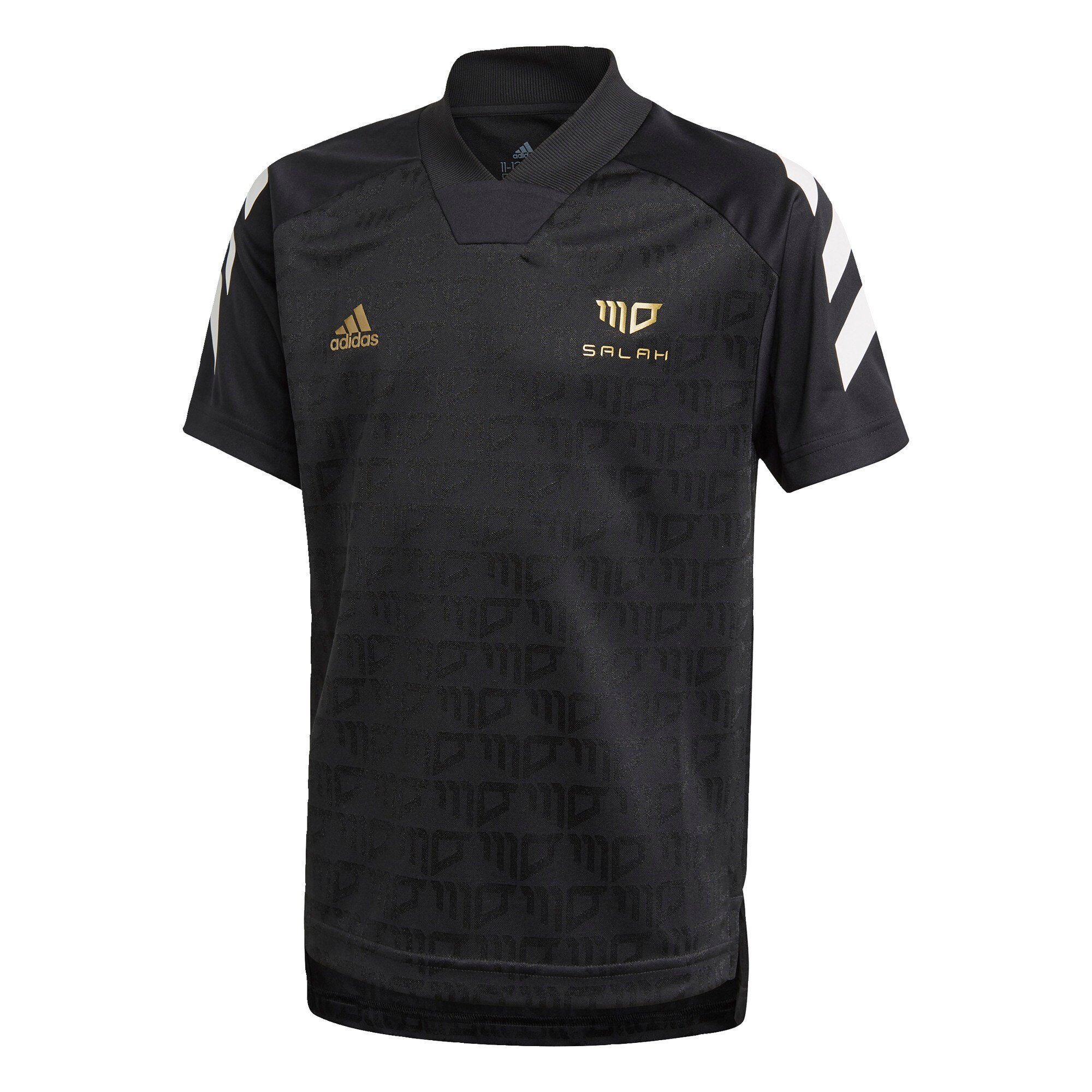 ADIDAS PERFORMANCE Sportiniai marškinėliai 'Salah'  juoda / balta / auksas