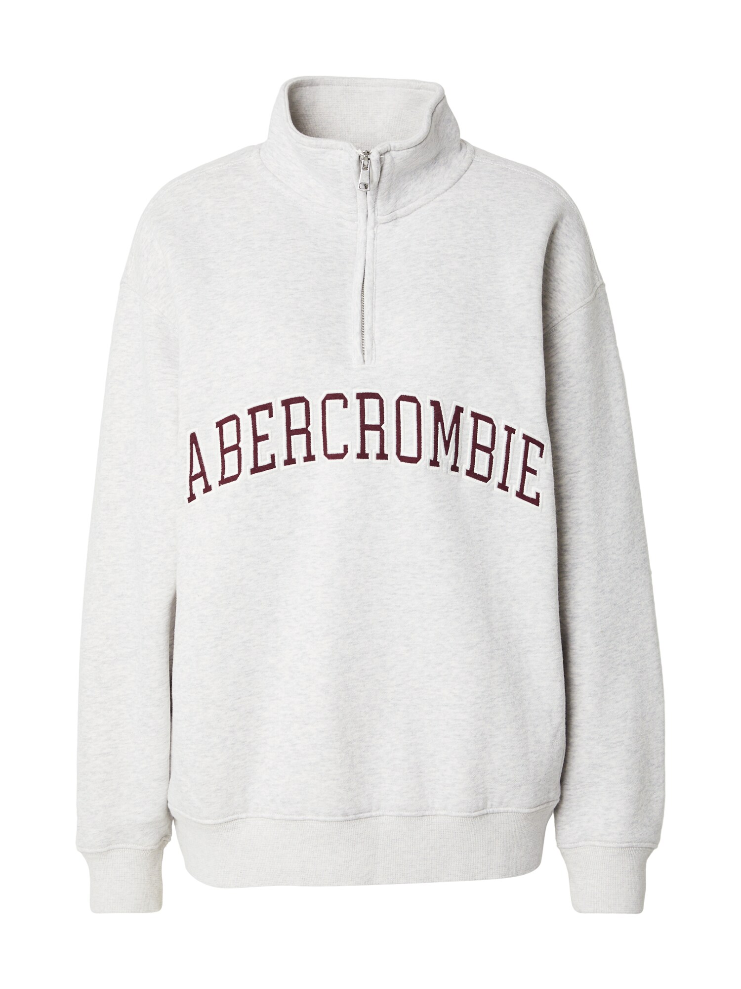 Abercrombie & Fitch Bluză de molton  gri / roșu bordeaux