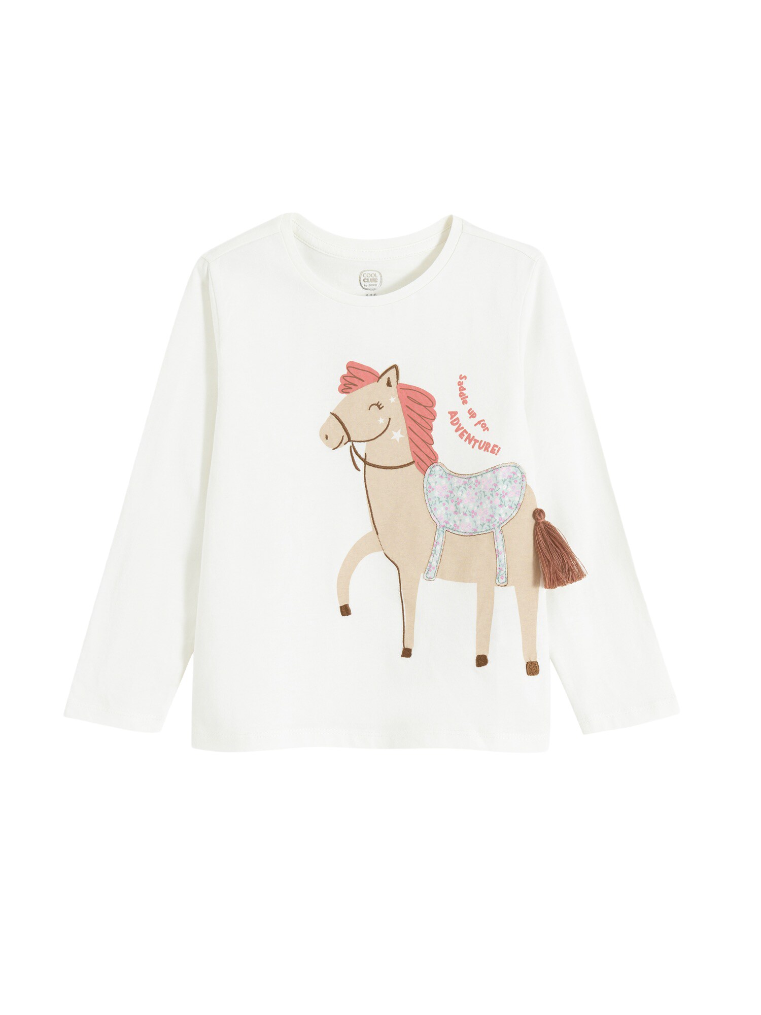 Cool Club Tricou  albastru deschis / maro / maro cappuccino / alb