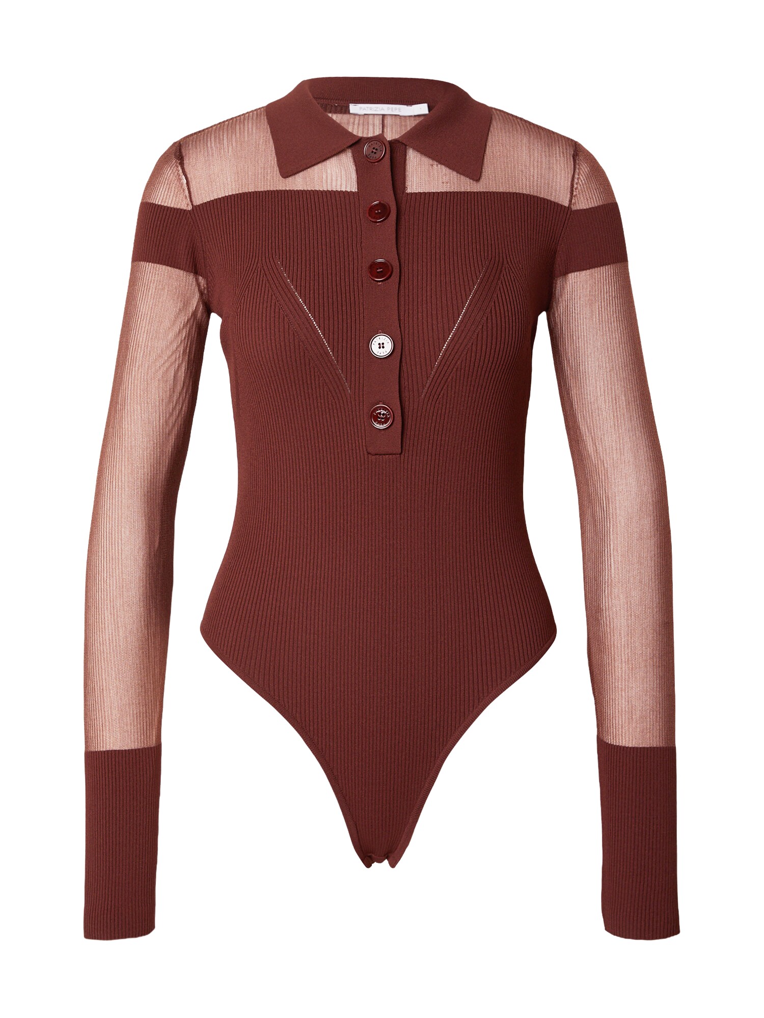 PATRIZIA PEPE Tricou body MAGLIA maro