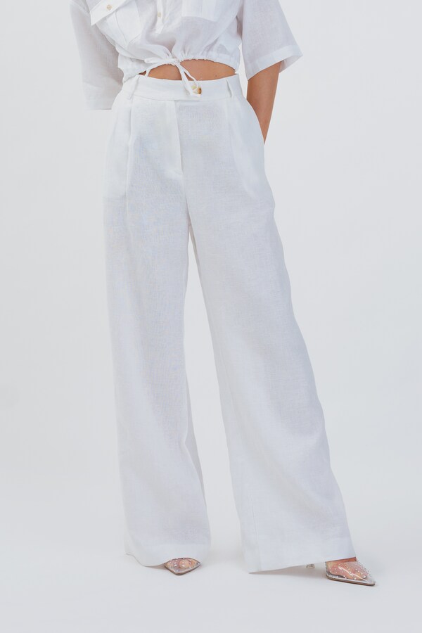 Fanita Wide Leg Linen Dad Pant