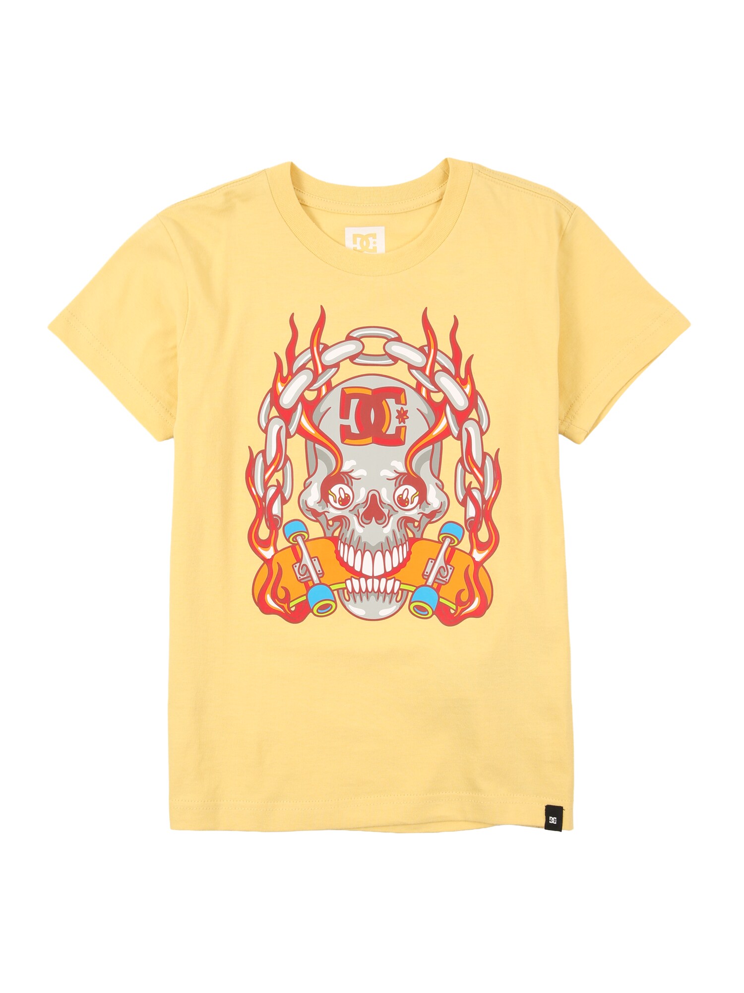 DC Shoes Funkcionális felső 'BURNING SKULL'  világos sárga / szürke / narancs / kárminvörös akciós termékkép 1