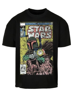 F4NT4STIC Shirt ‘Star Wars Boba Fett Comic’ Kiwi / Oudroze / Zwart / Wit