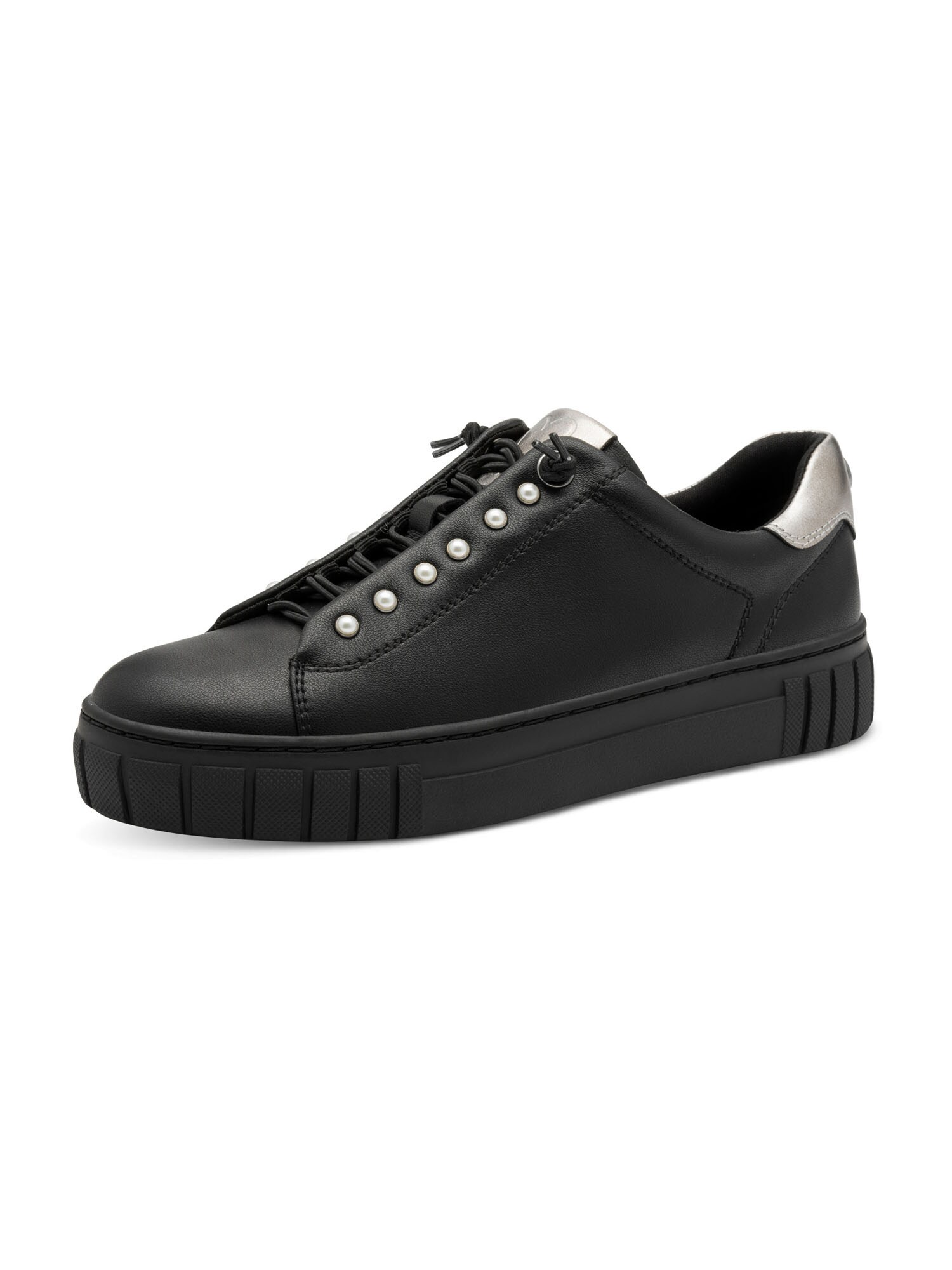 MARCO TOZZI Sneaker low  negru / argintiu
