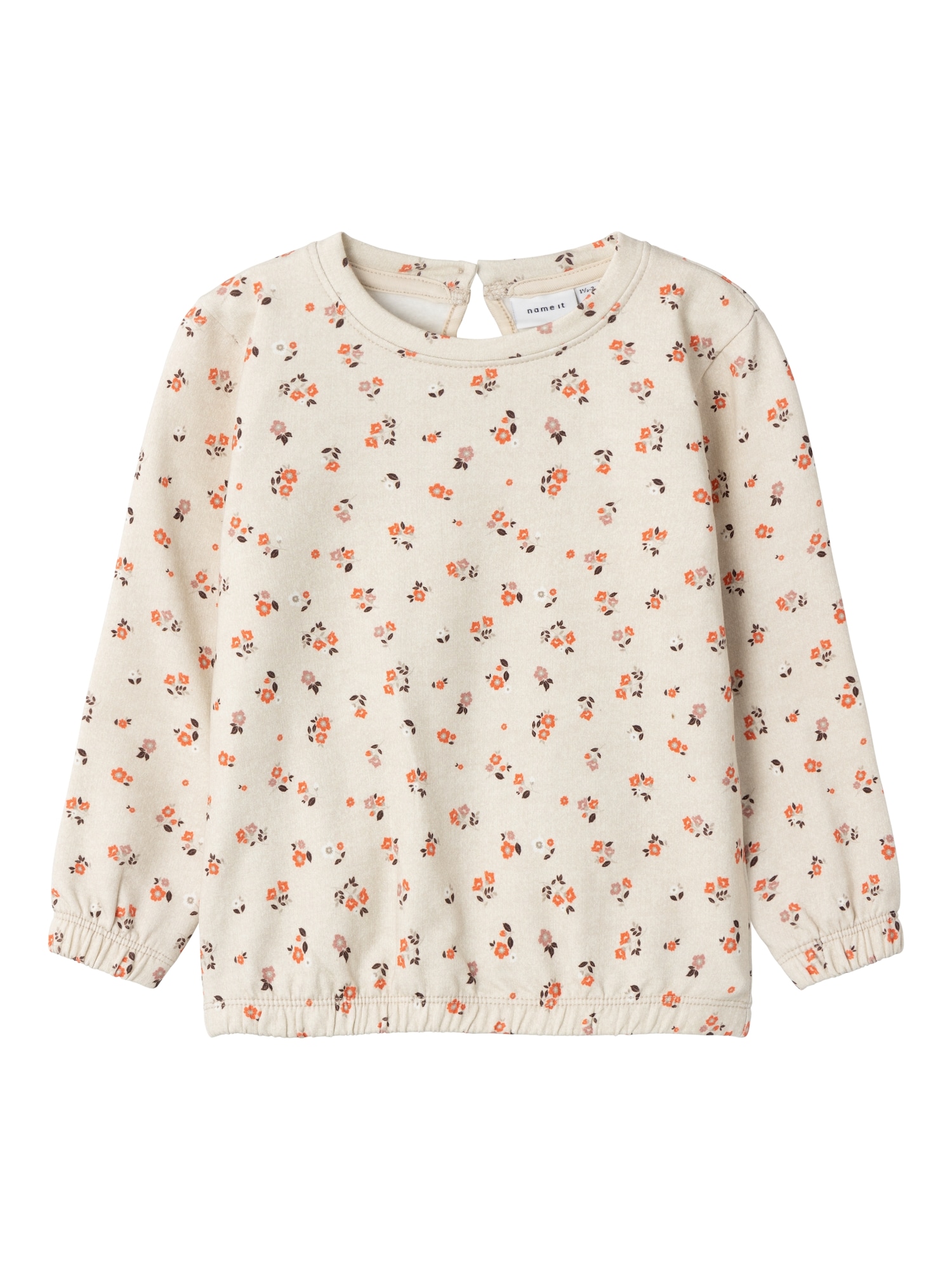 NAME IT Sweater majica 'Tirae'  svijetlobež / tamno smeđa / narančasta / bijela