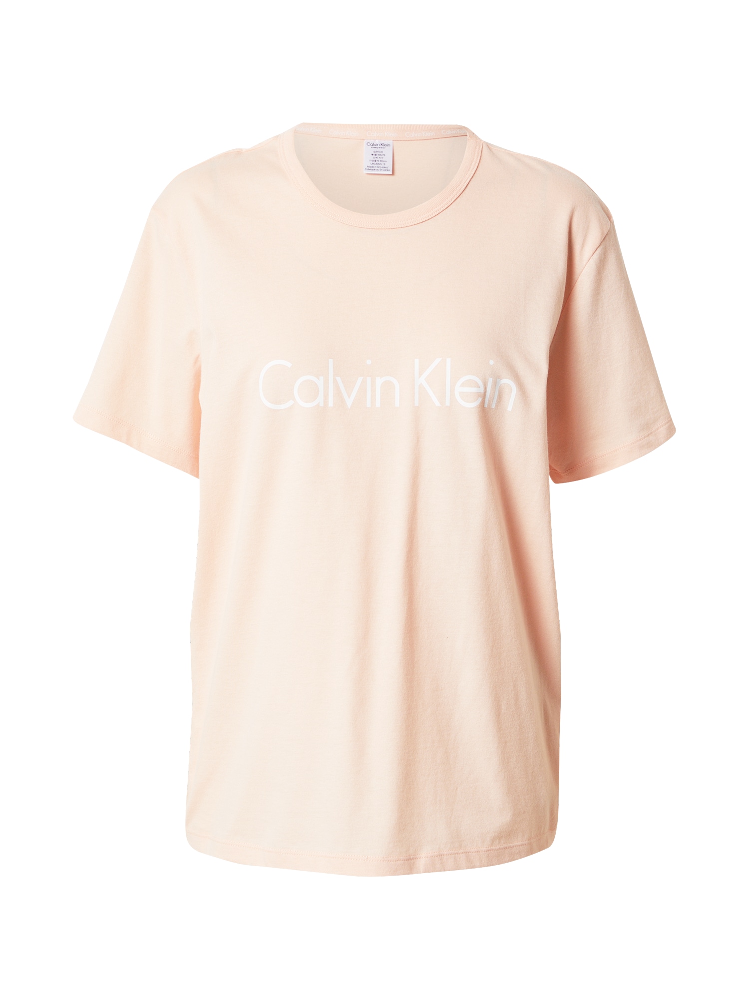 Calvin Klein Underwear Pidžamas krekls pasteļoranžs / balts