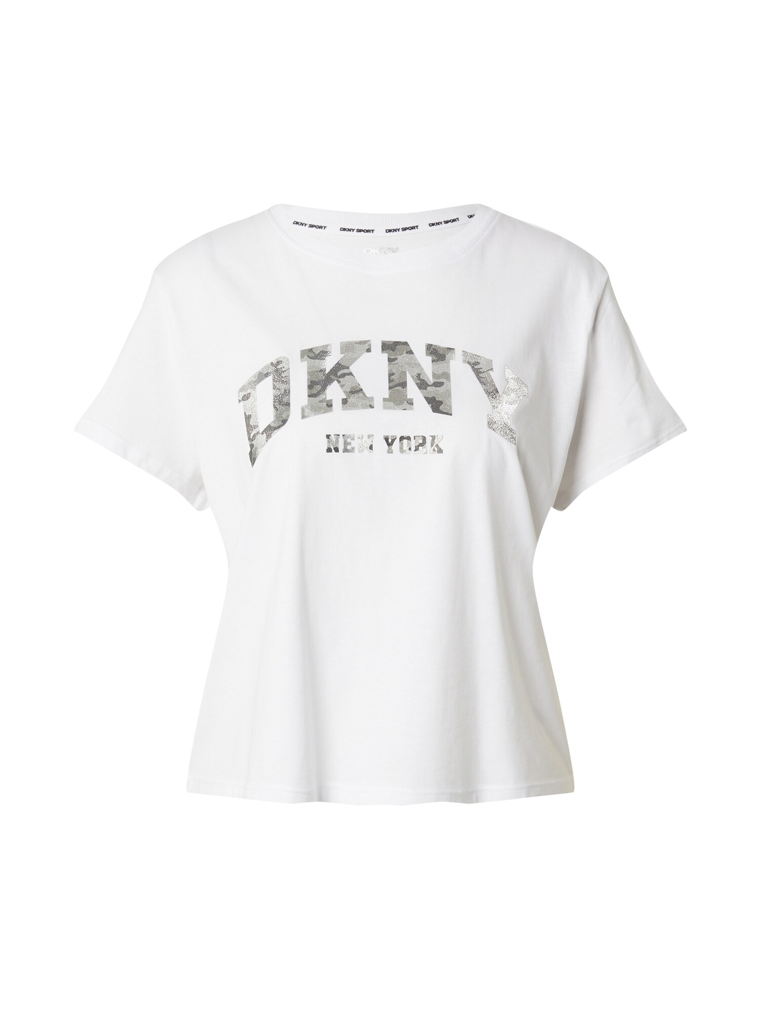 DKNY Performance Funkčné tričko  tmavosivá / strieborná / biela