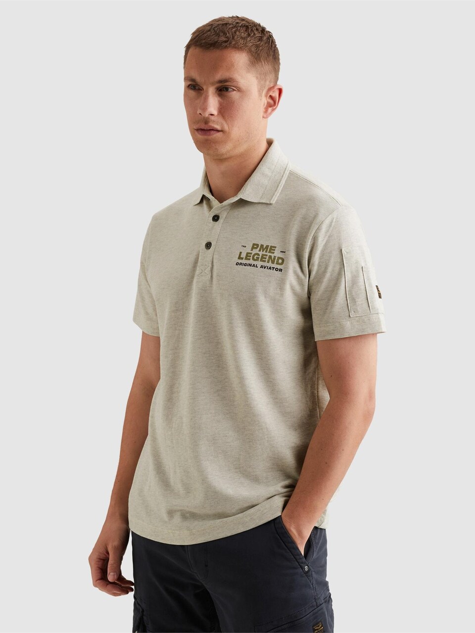 T-shirt 'Polo shirt in 100% cotton with flight pocket'