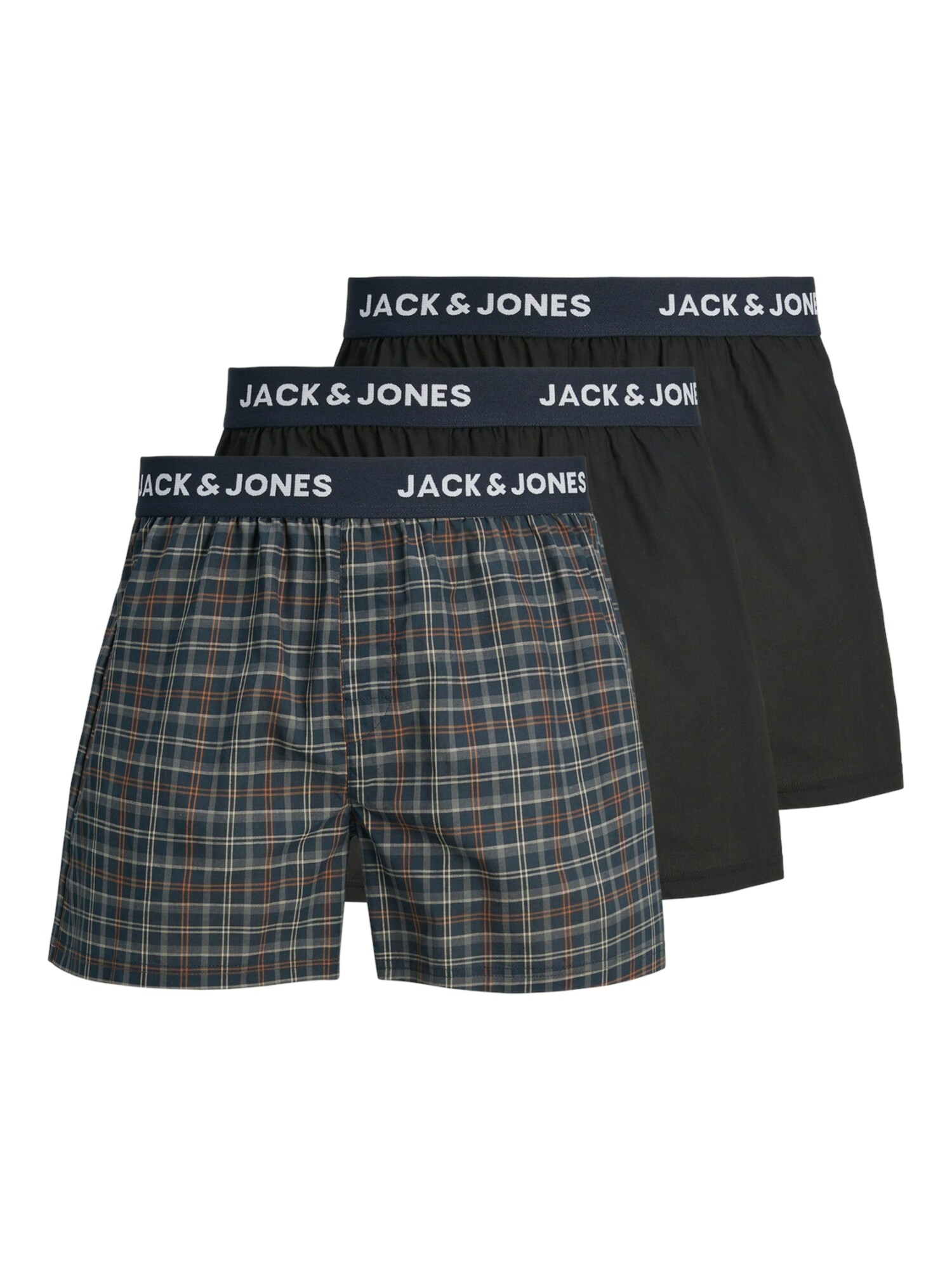 JACK & JONES Boxerky 'JACPAUL'  námornícka modrá / zelená / čierna / biela