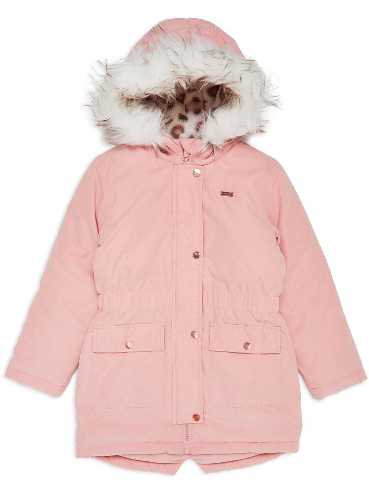Threadgirls Übergangsjacke 'Cher' Mädchen Größe 146/152 braun / pink / weiß
