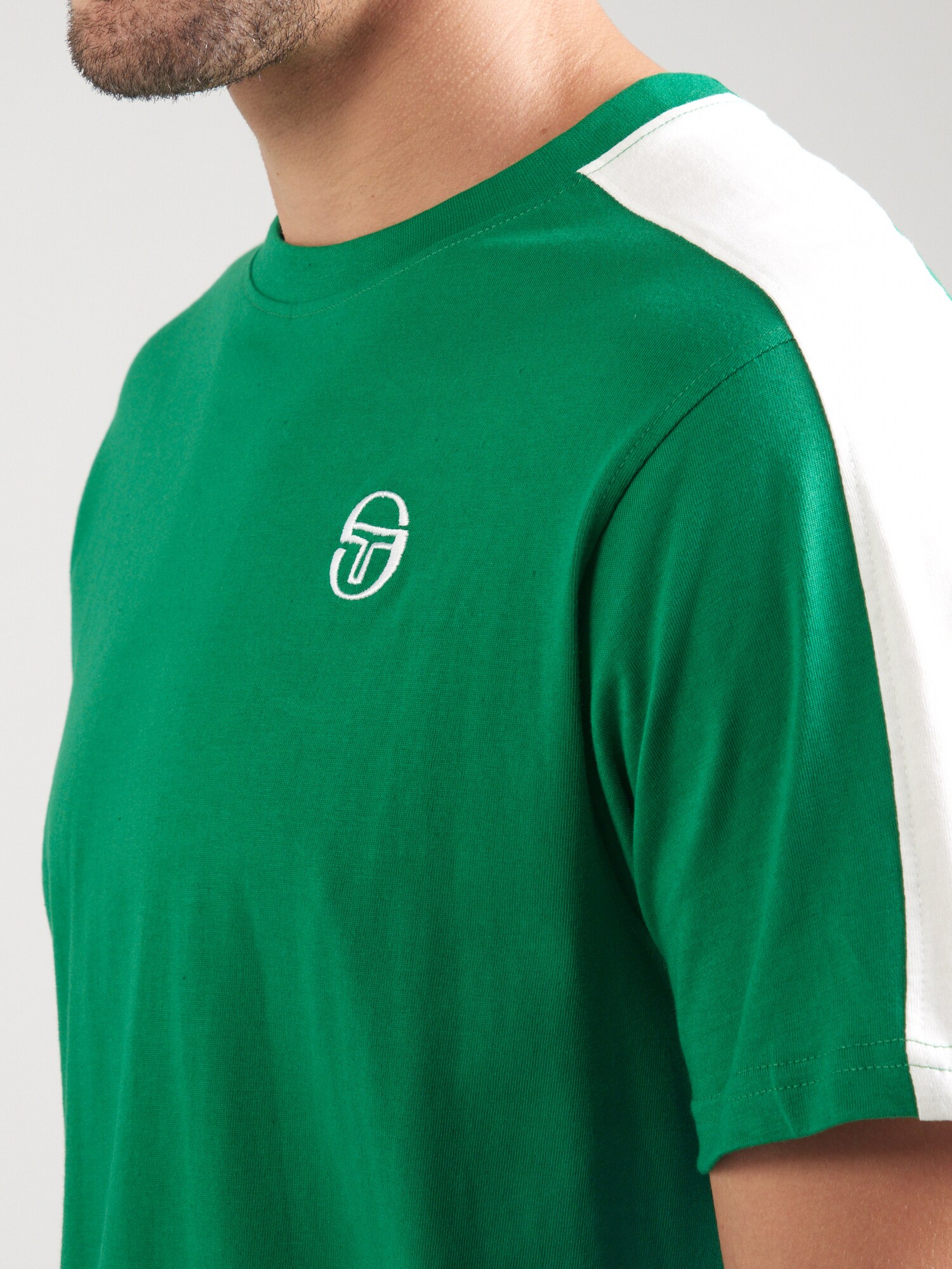 Sergio Tacchini Tričko 'CARLO' zelená / biela (obrázok 3)