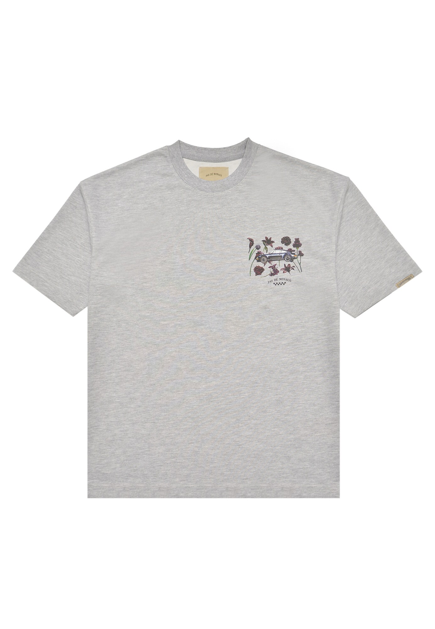 Pas De Monaco Camiseta 'Bloom Torque' azul / gris moteado / rojo vino