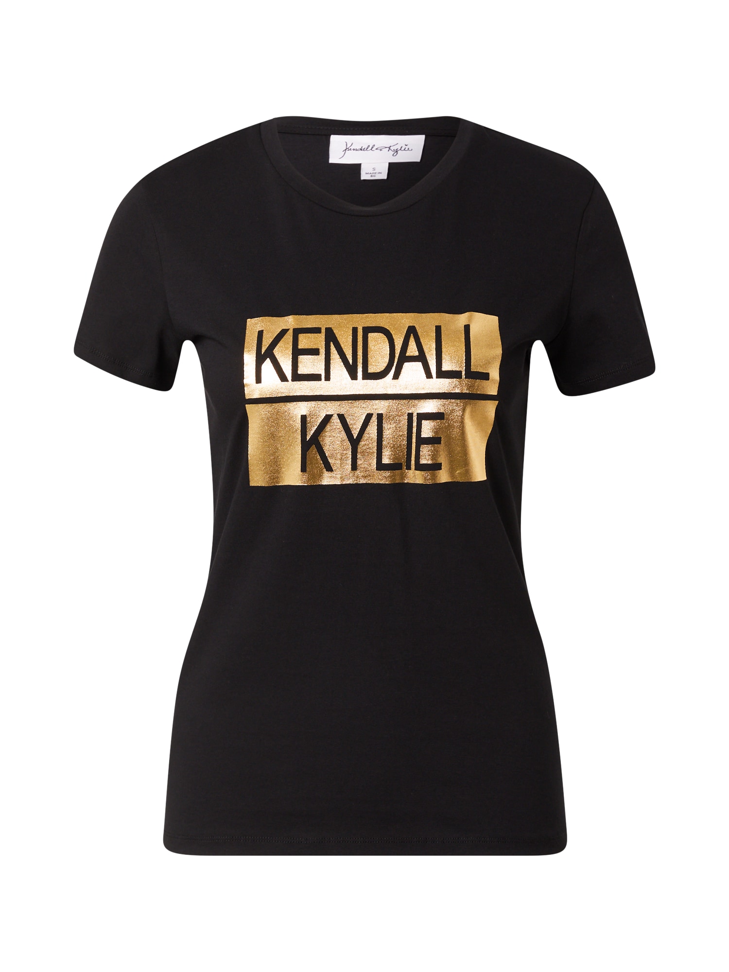 KENDALL + KYLIE Marškinėliai juoda / auksas