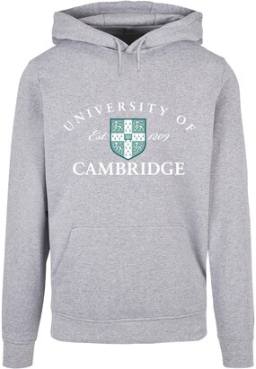 Merchcode Sweatshirt ‘University Of Cambridge – Est 1209’ Grijs gemêleerd / Jade groen / Wit