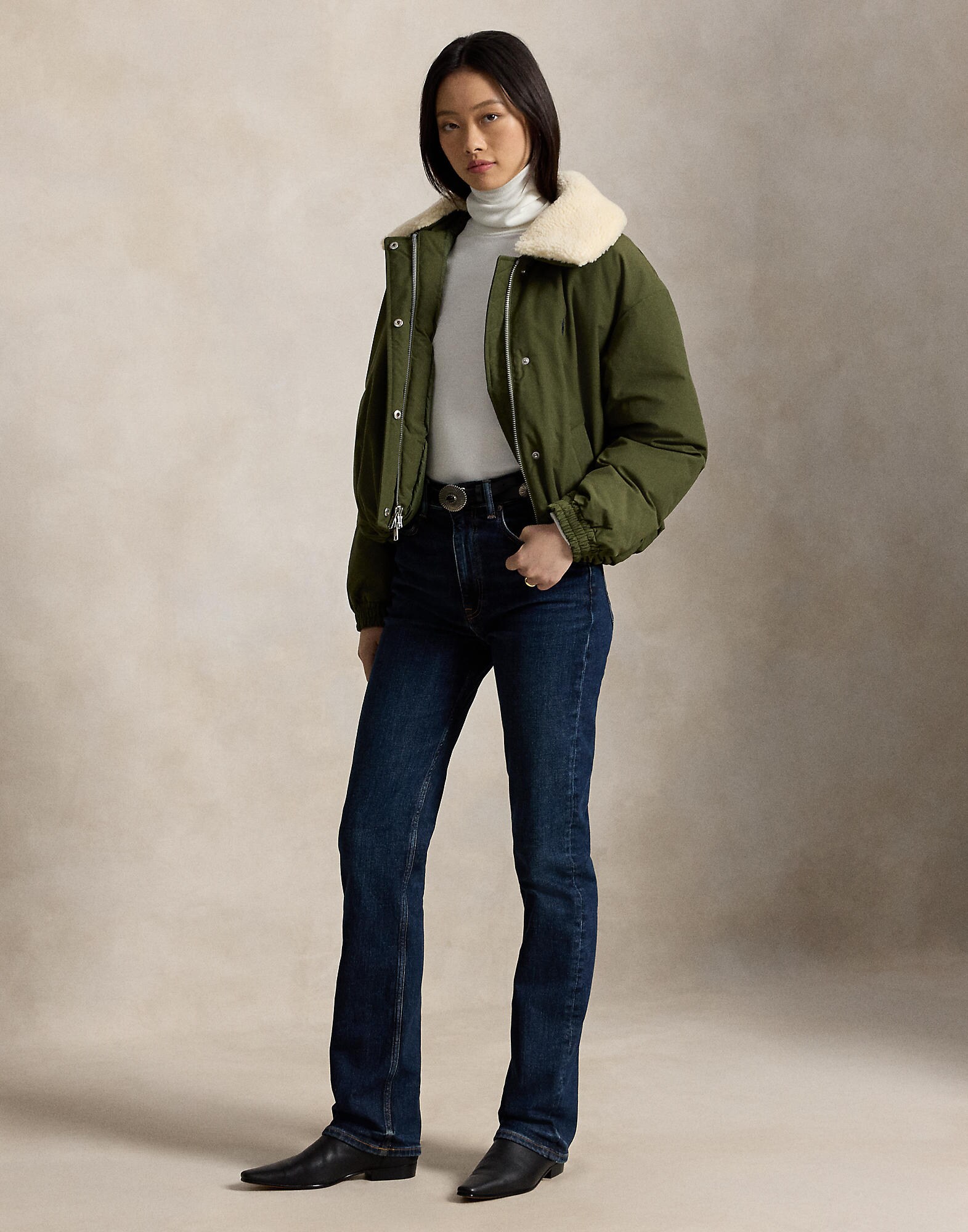 Polo Ralph Lauren Chaqueta de invierno  oliva / offwhite – imagen 4