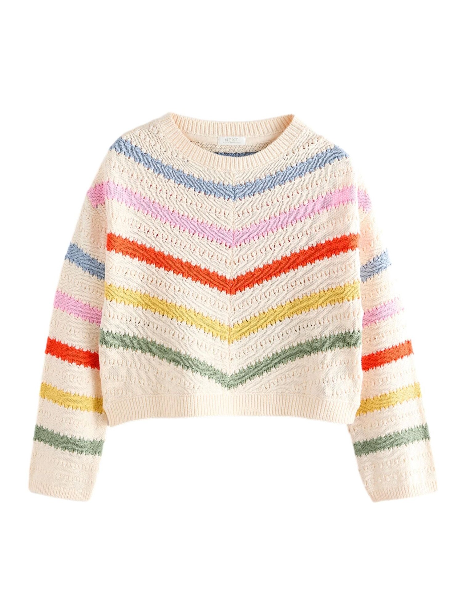 Next Pulover  azuriu / galben / portocaliu homar / alb natural