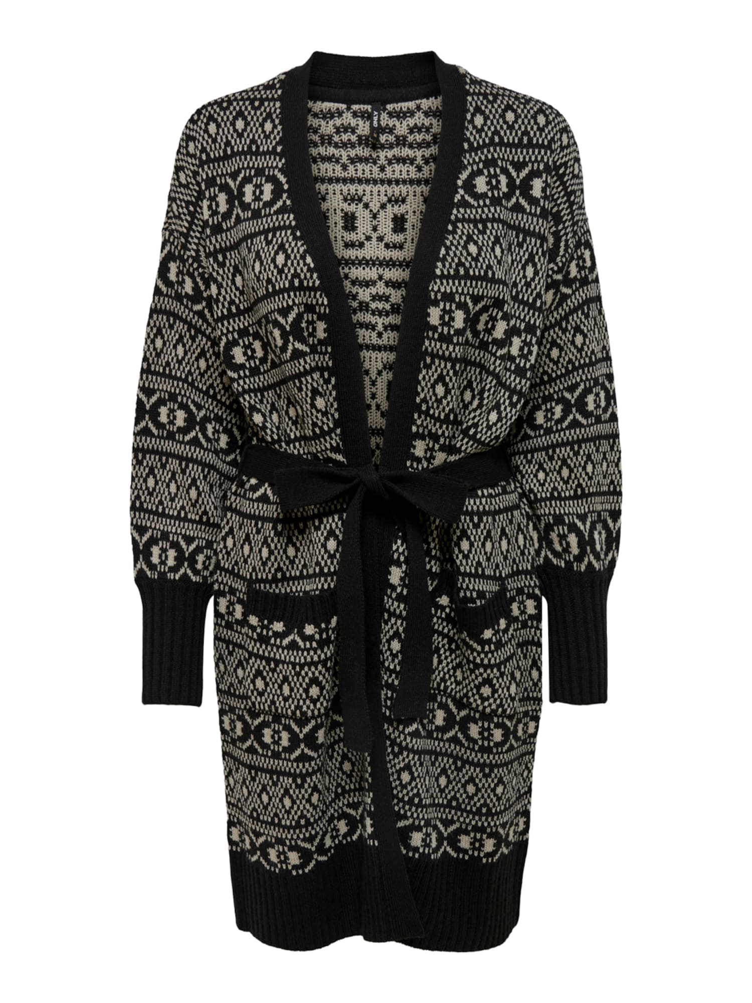 Only Tall Only Tall Strickjacke 'SIGRUN' grau / schwarz