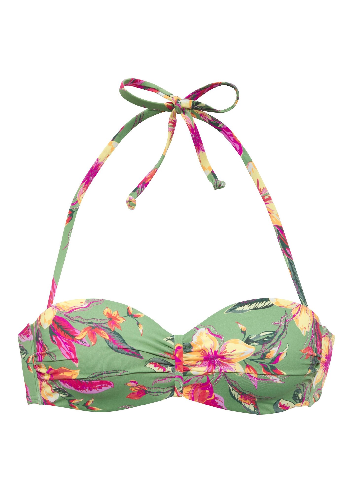LASCANA Bikini felső  világoszöld / pasztellnarancs / rózsaszín / neon-rózsaszín akciós termékkép 1