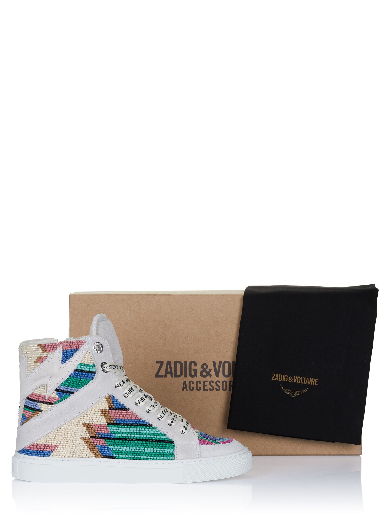 Zadig & Voltaire Zapatillas deportivas altas 'Zadig & Voltaire HIGH FLASH FOLK BEADS Sneaker weiß'  blanco – imagen 4