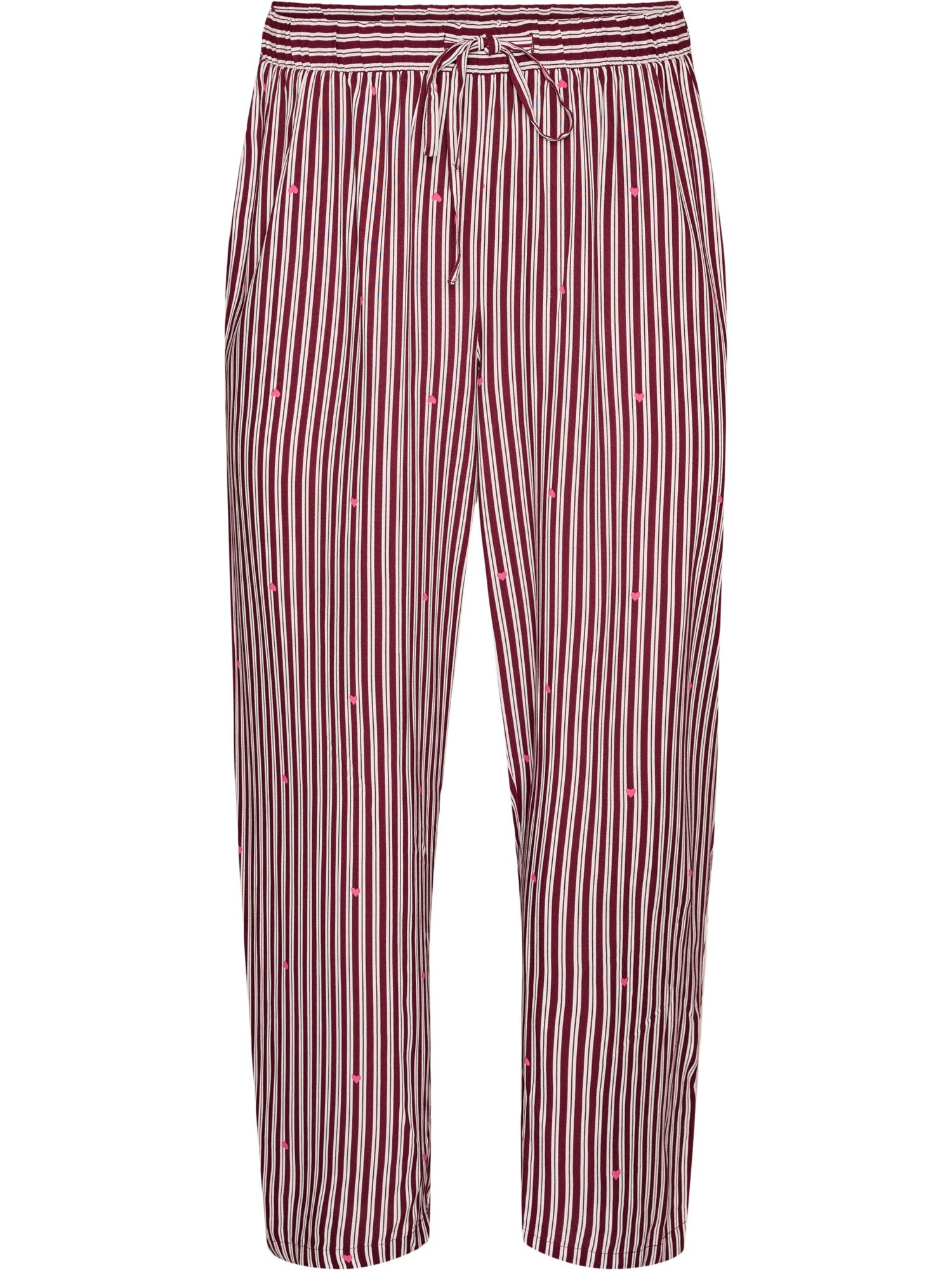 Zizzi Pantaloni de pijama roșu vin / alb