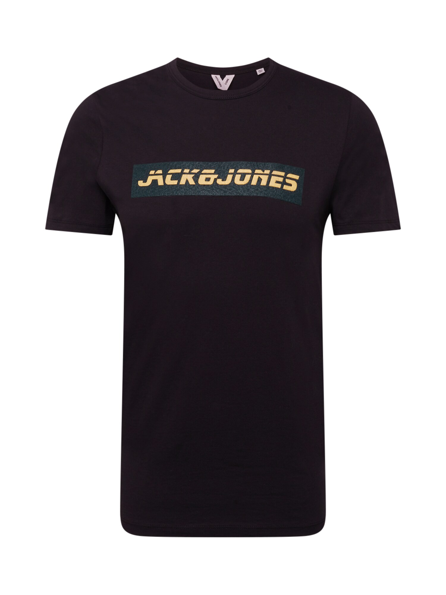 JACK & JONES Marškinėliai  juoda / smėlio