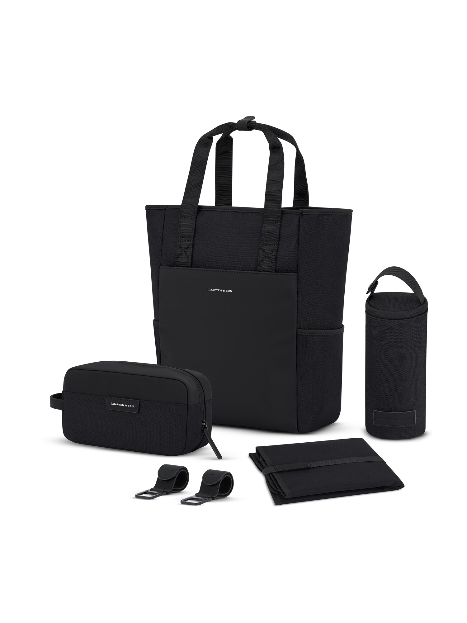 Kapten & Son Rucsac Lindby Diaper  negru / alb