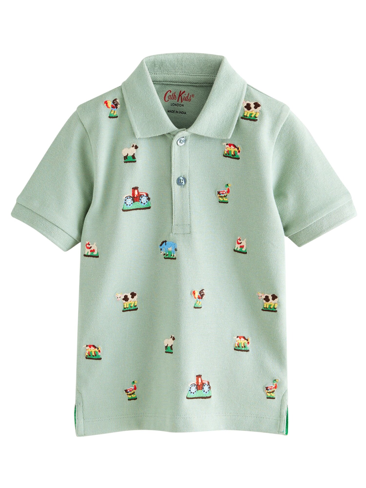 Next Tricou  maro închis / galben / verde deschis / roșu