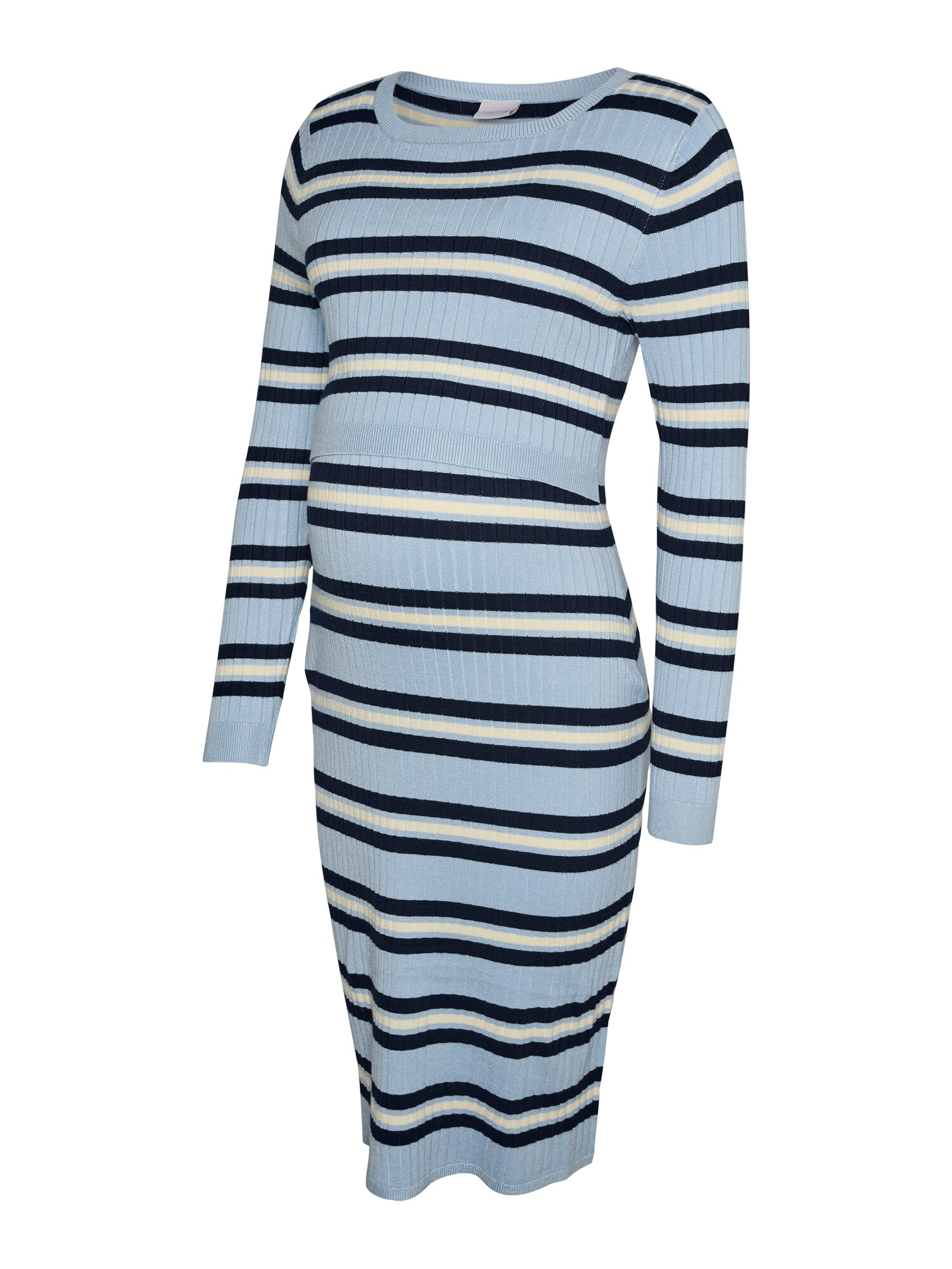 MAMALICIOUS Vestido de punto 'MLEsrin' navy / azul claro / blanco