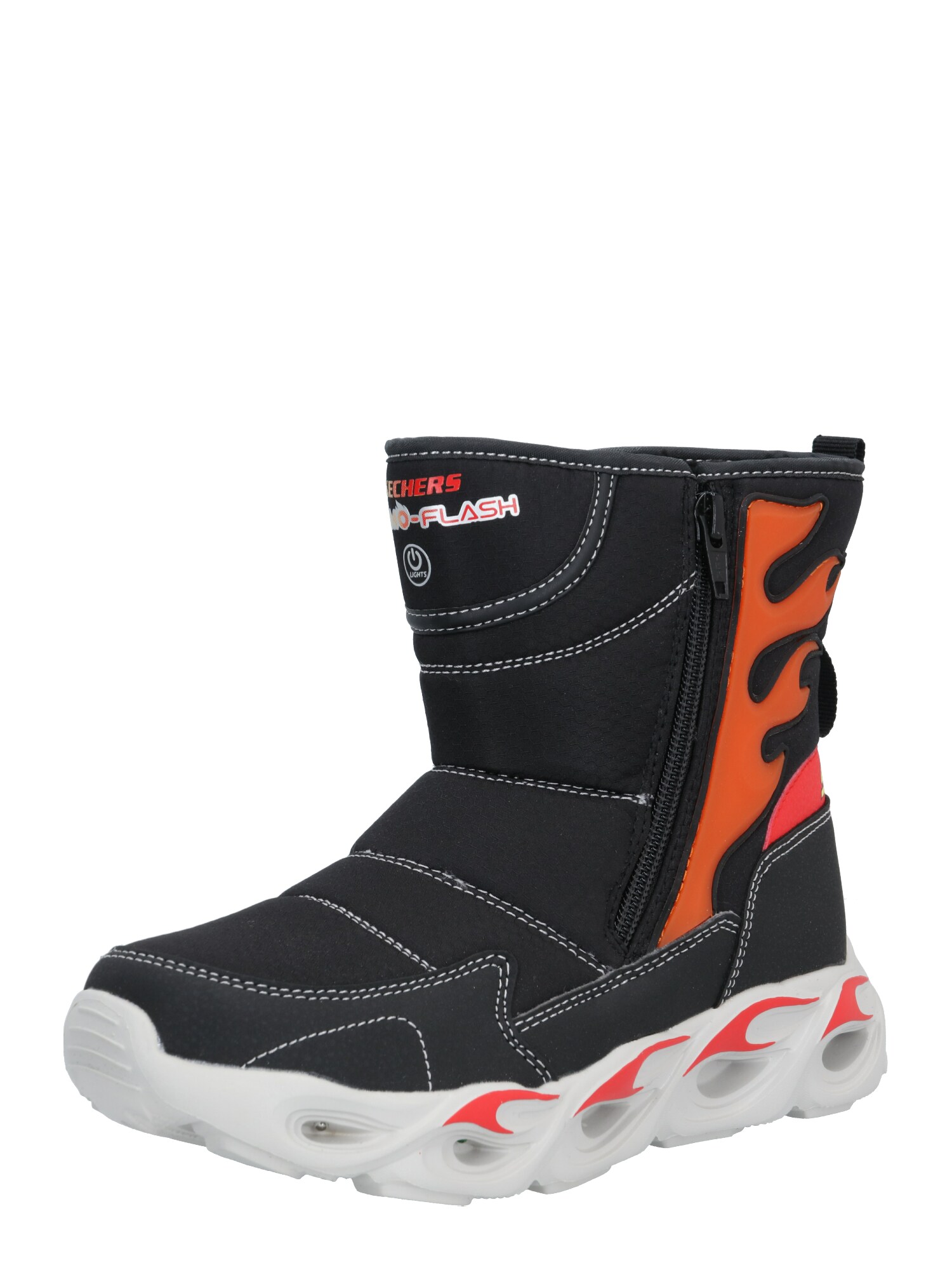 SKECHERS Auliniai batai su kulniuku  juoda / oranžinė / spanguolių spalva