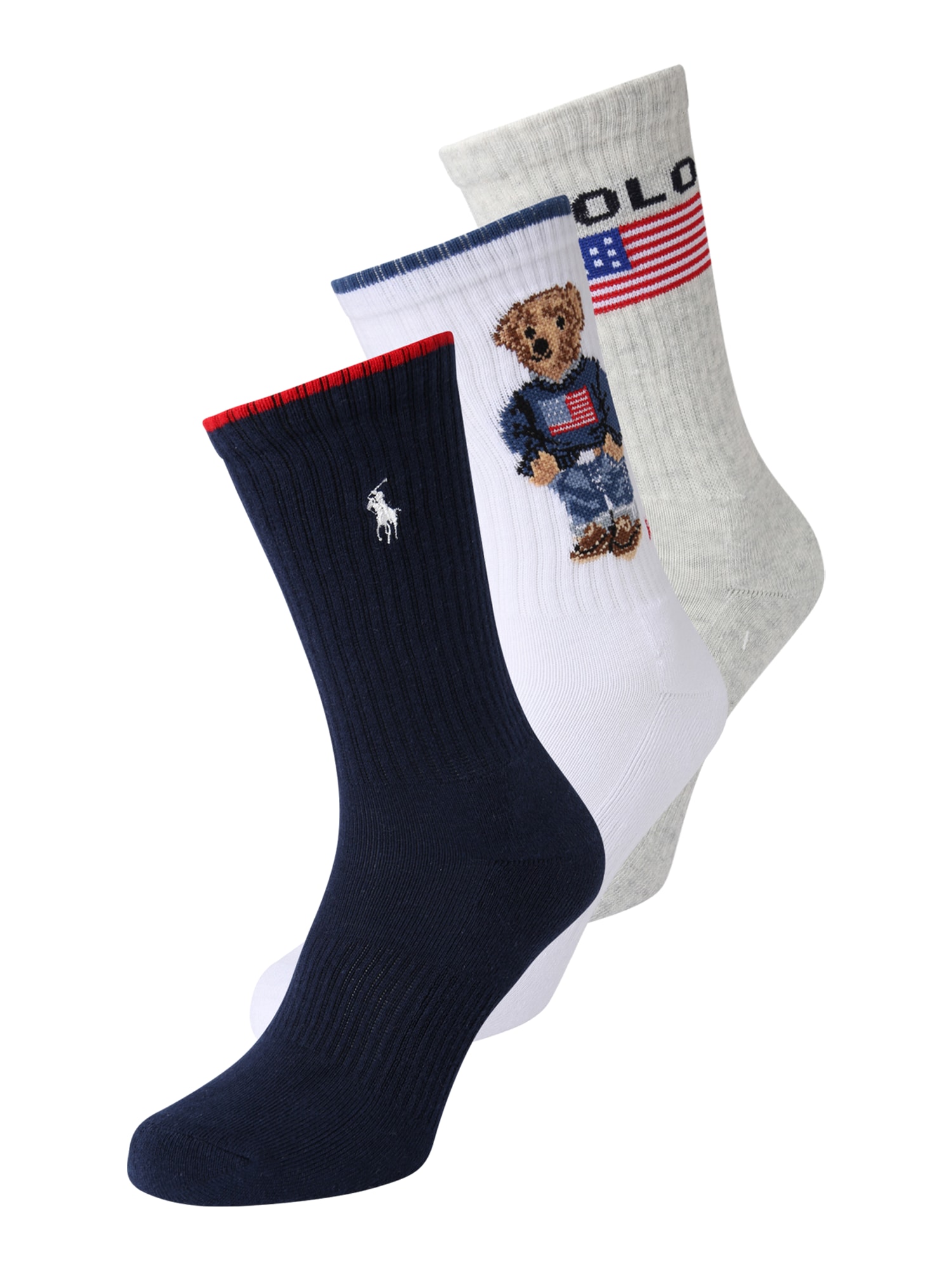 Polo Ralph Lauren Șosete  bleumarin / gri deschis / roșu / alb