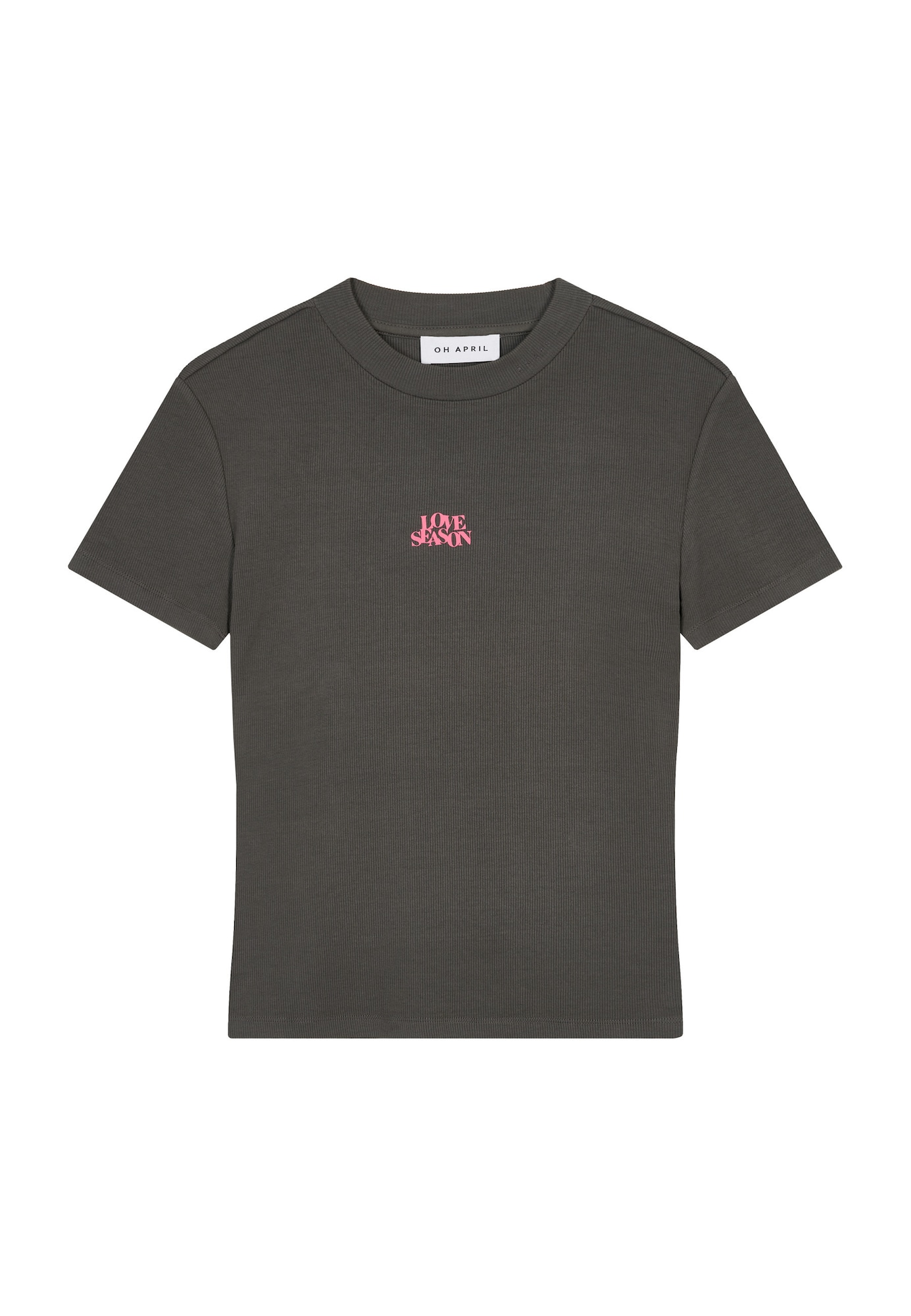 OH APRIL Tricou Love Season gri grafit / roz