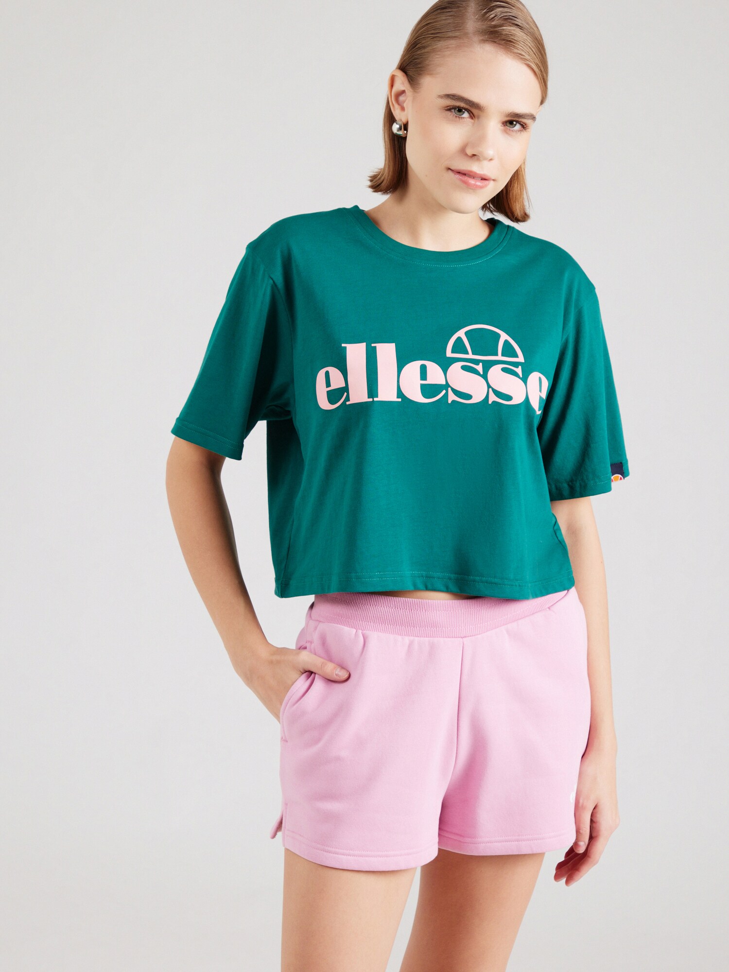 ELLESSE Póló 'Silo'  sötétzöld / rózsaszín termék 2. képe