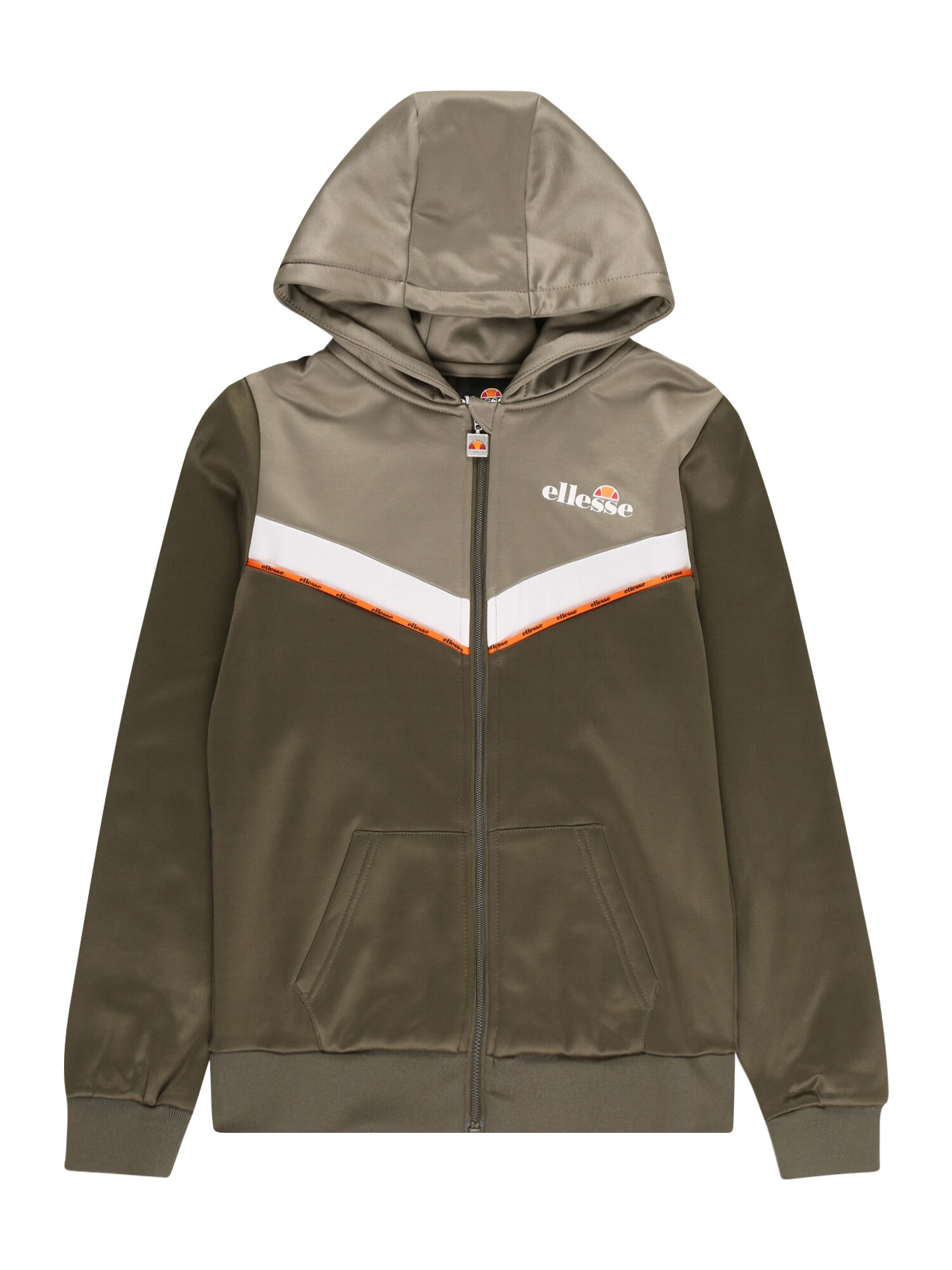 ELLESSE Tepláková bunda 'Teodor'  kaki / olivová / oranžová / biela