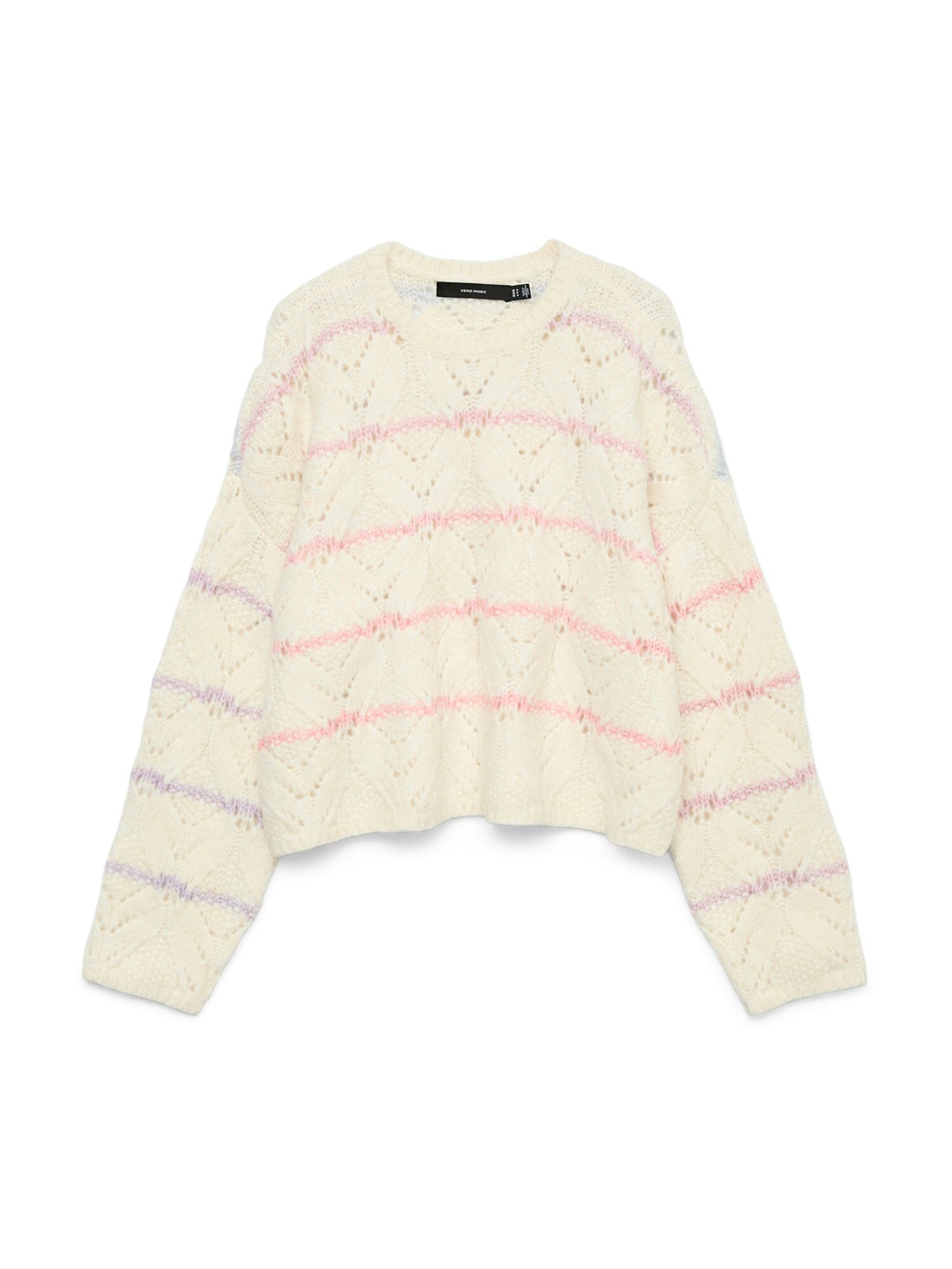 Vero Moda Girl Pulover VMNew Hatty  ecru / albastru deschis / mov liliachiu / roz