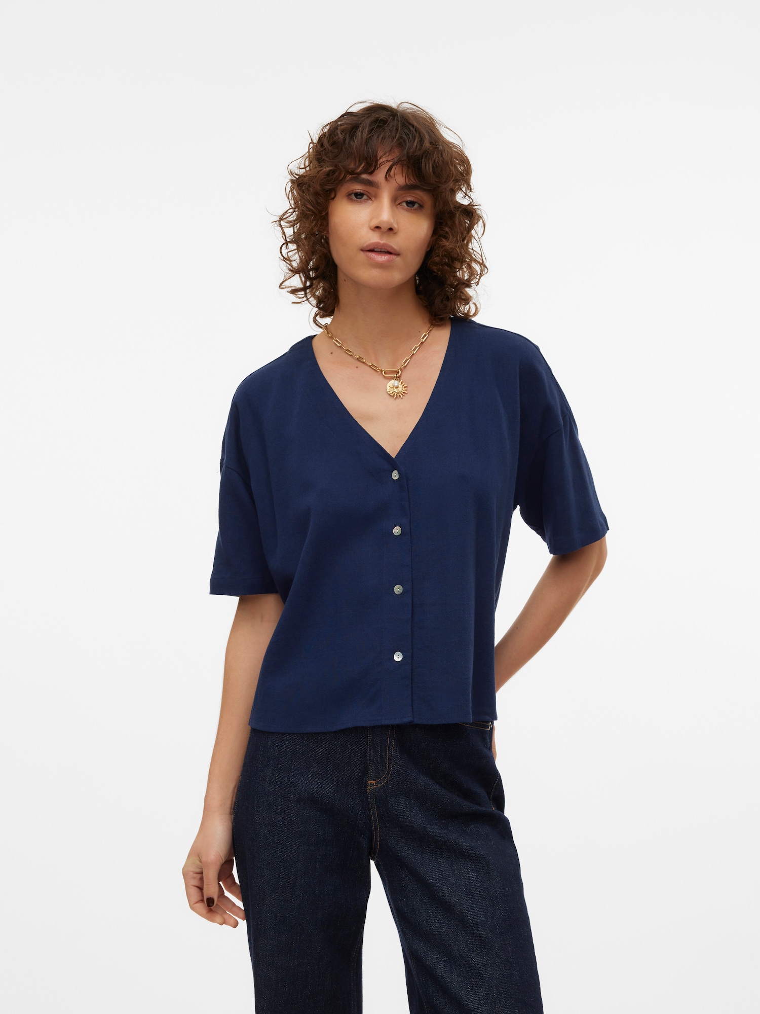 VERO MODA Blúz 'VMJESMILO'  tengerészkék termék 2. képe