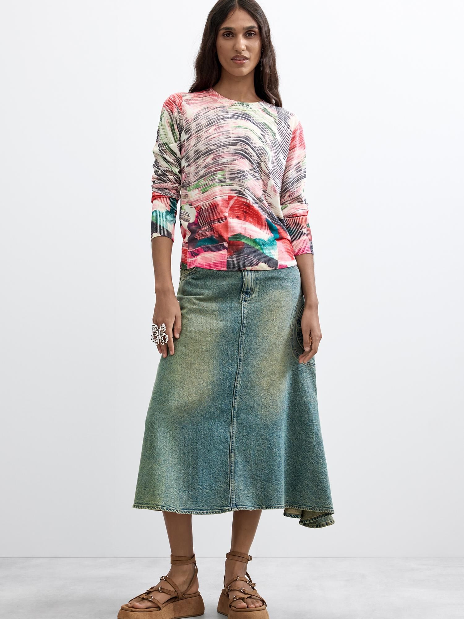 Desigual Pulover galben / verde / roșu / negru