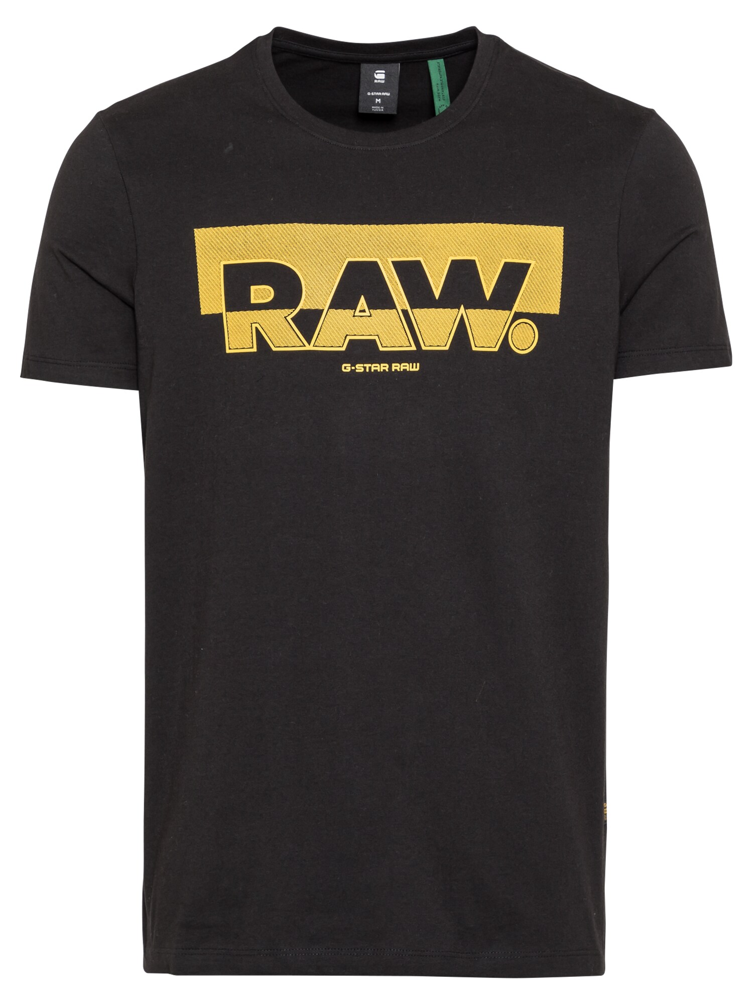 G-Star RAW Marškinėliai  juoda / tamsiai geltona