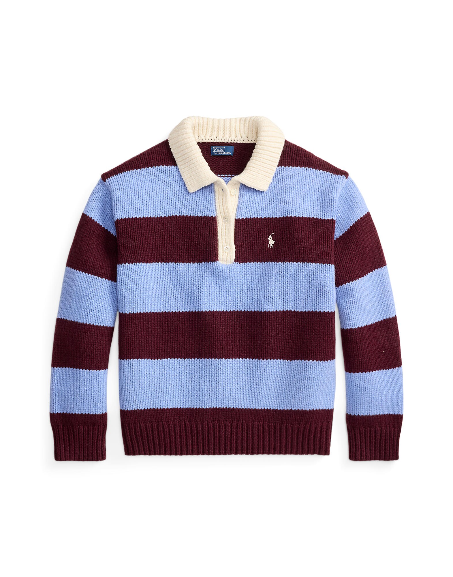 Polo Ralph Lauren Sveter  kráľovská modrá / vínovo červená / biela
