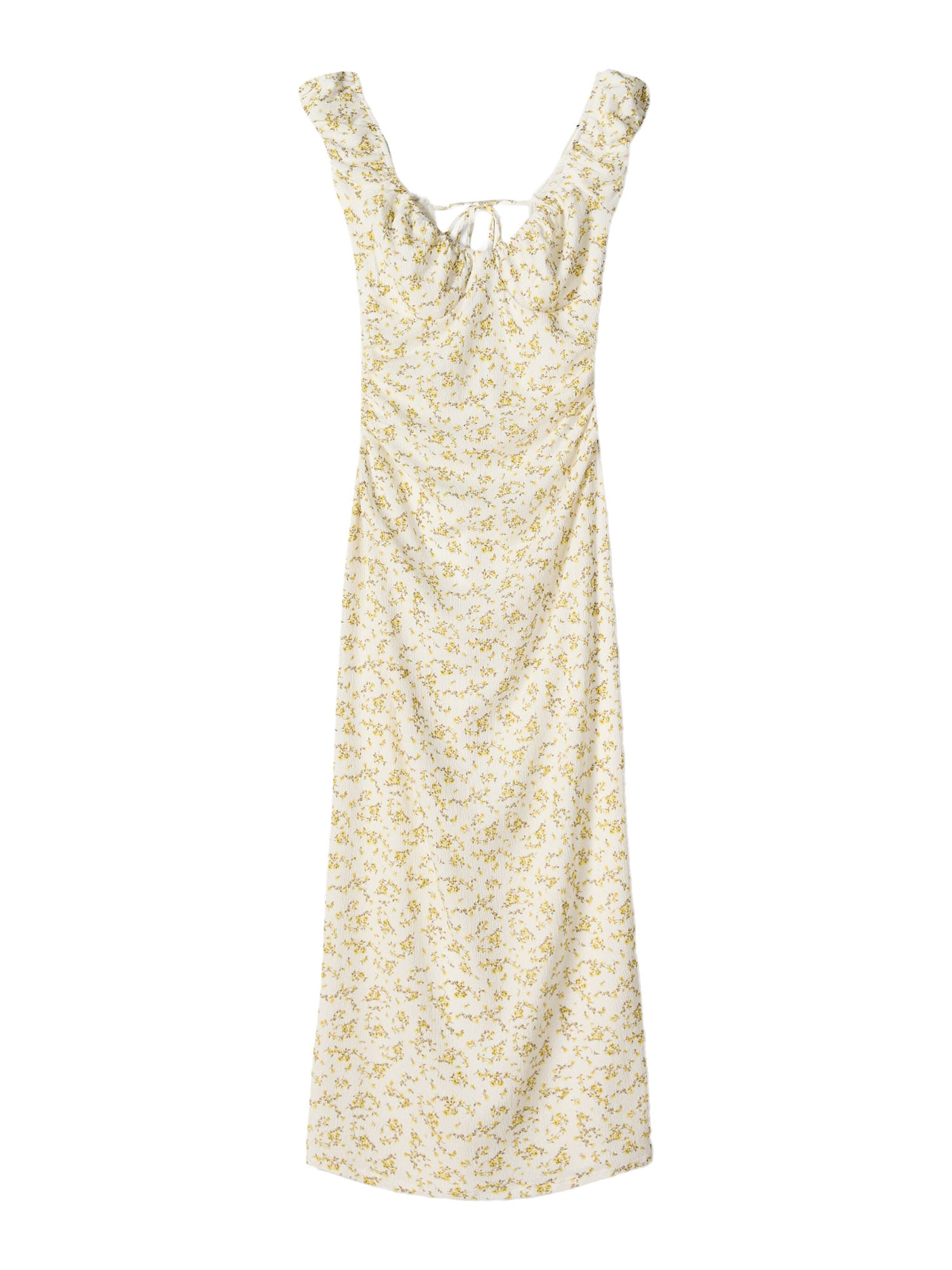 Bershka Rochie de vară  galben / alb