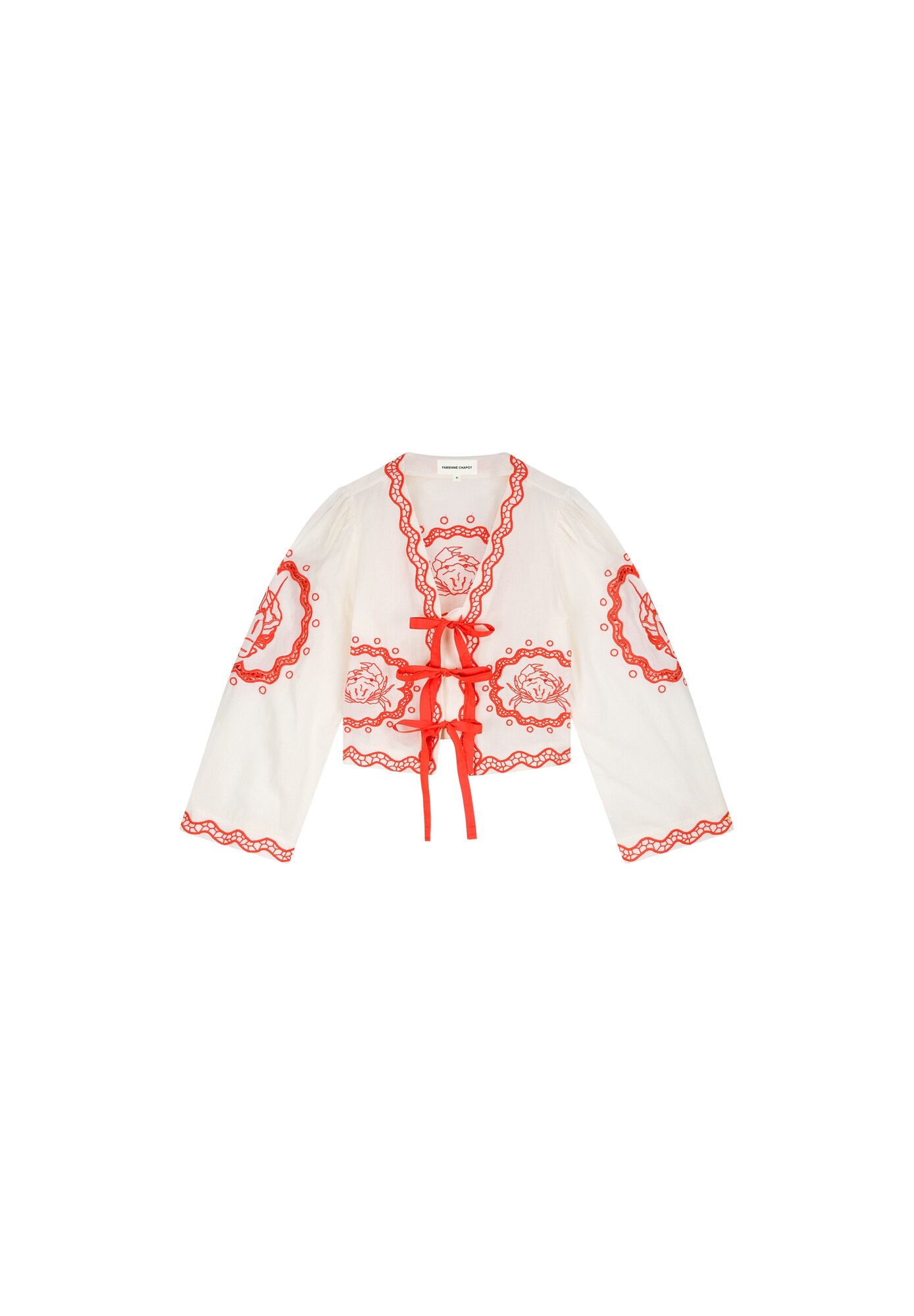 Fabienne Chapot Blouse Crème / Oranjerood