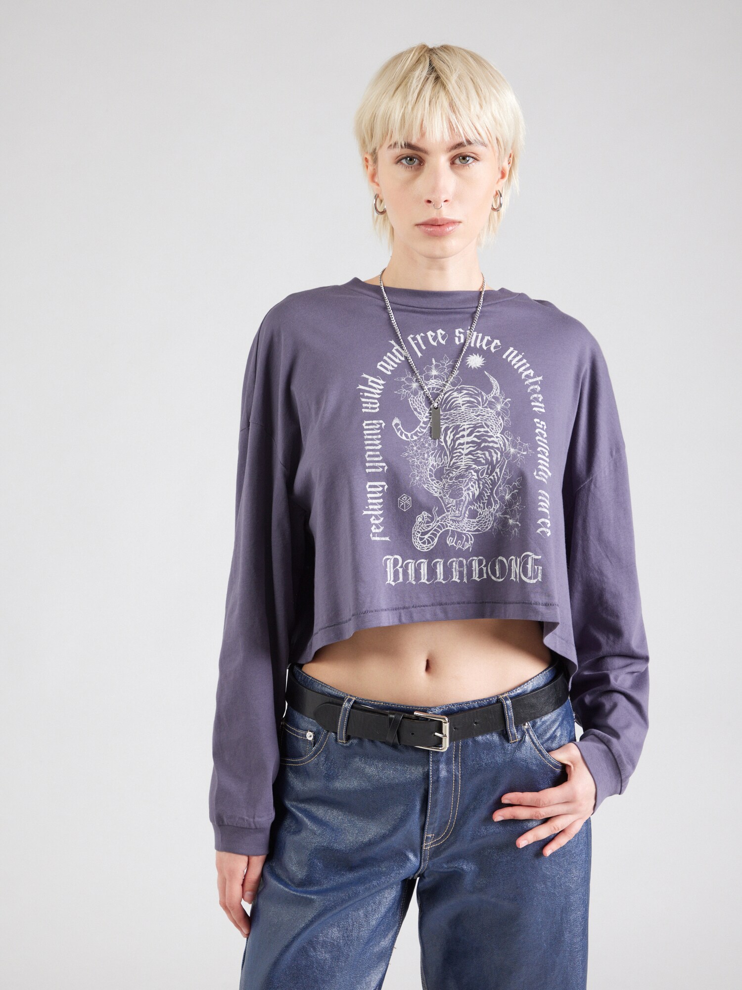 BILLABONG Póló 'FEELING FREE'  világosszürke / sötétszürke termék 2. képe